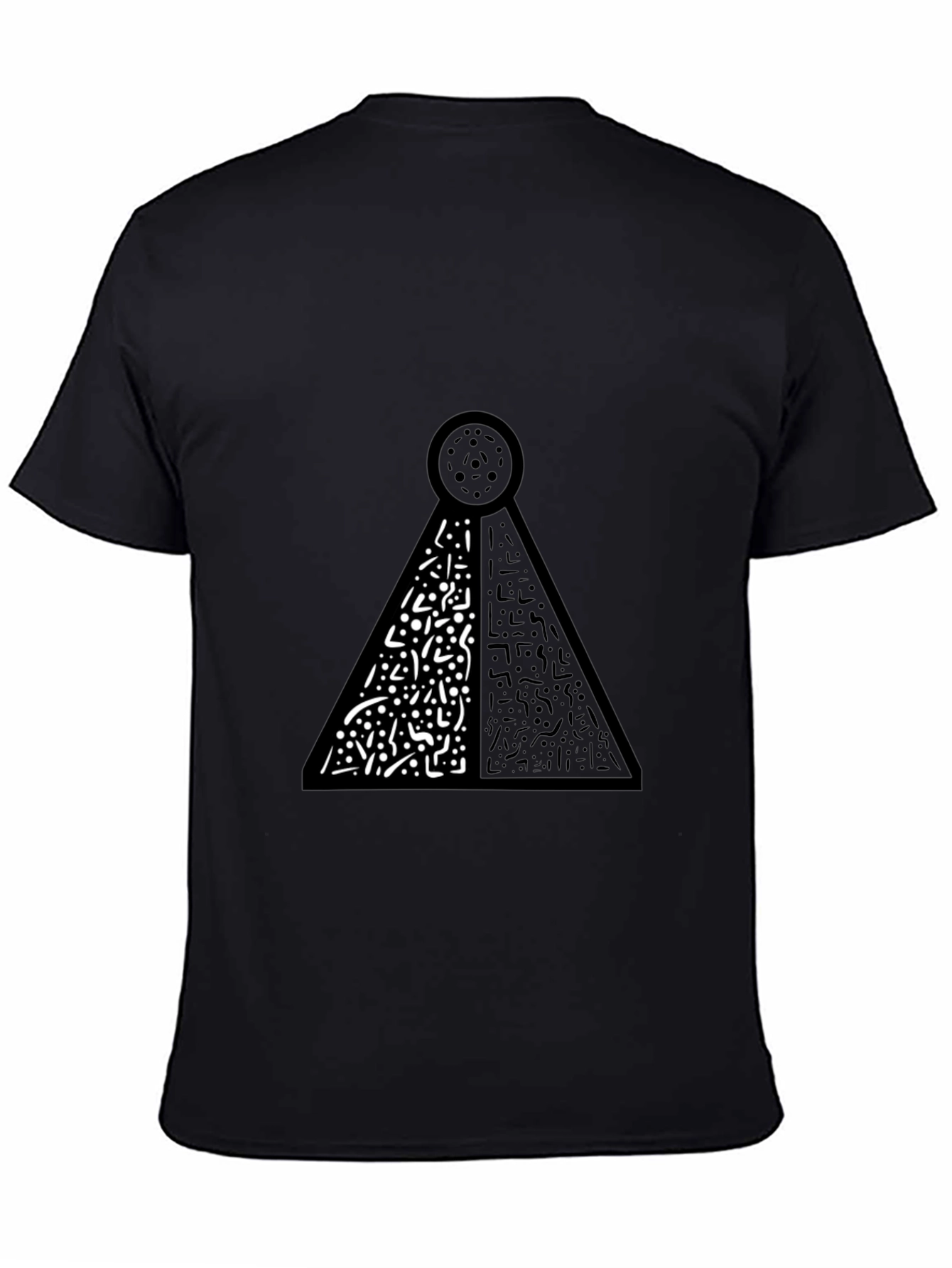 Black Abstract Graphic Print Black T-Shirt view 4