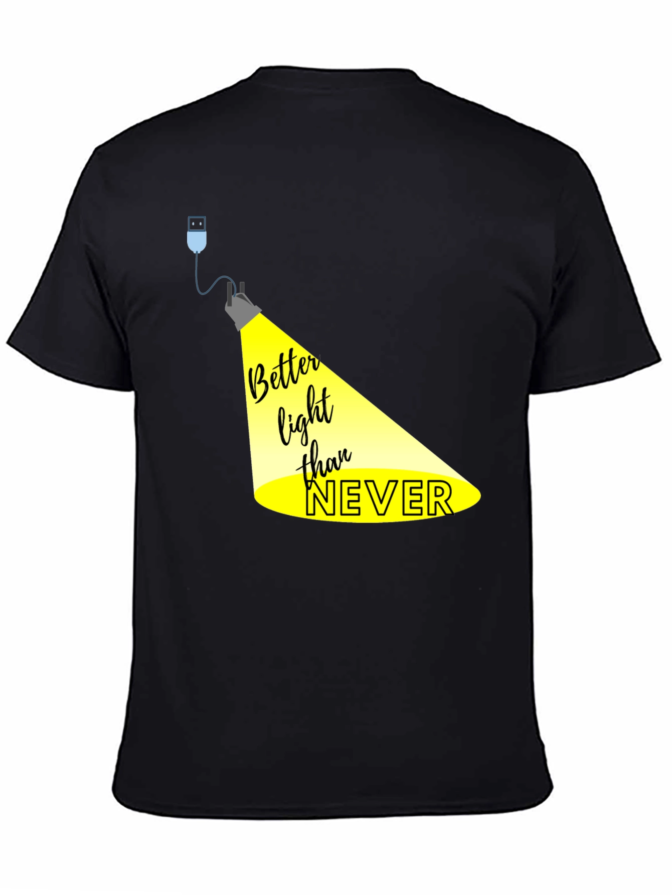 Black Better Light Than Never Graphic Tee view 4