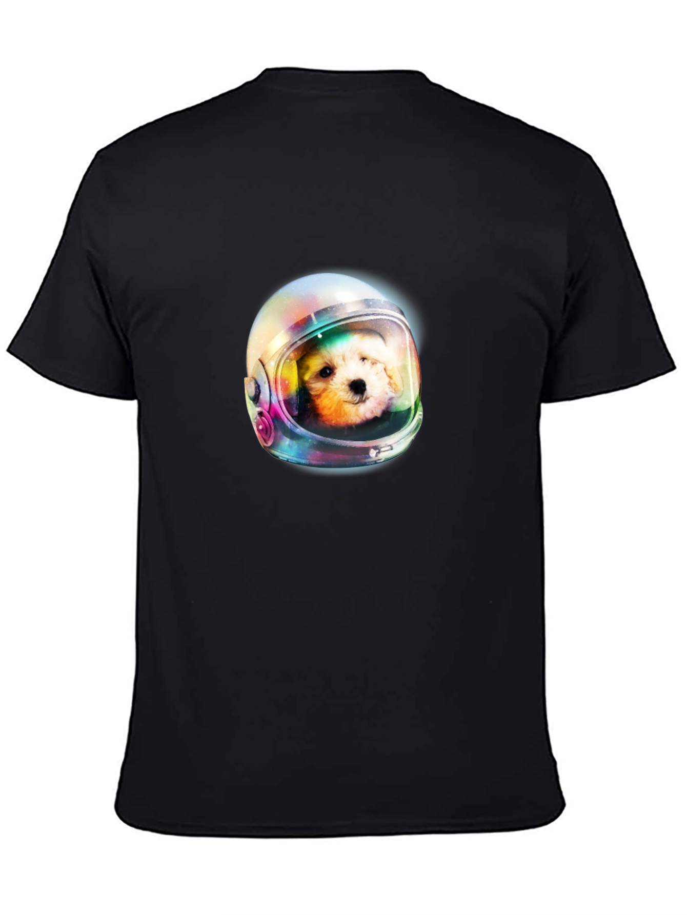 Black Dog Astronaut Graphic Print Black T-Shirt view 4