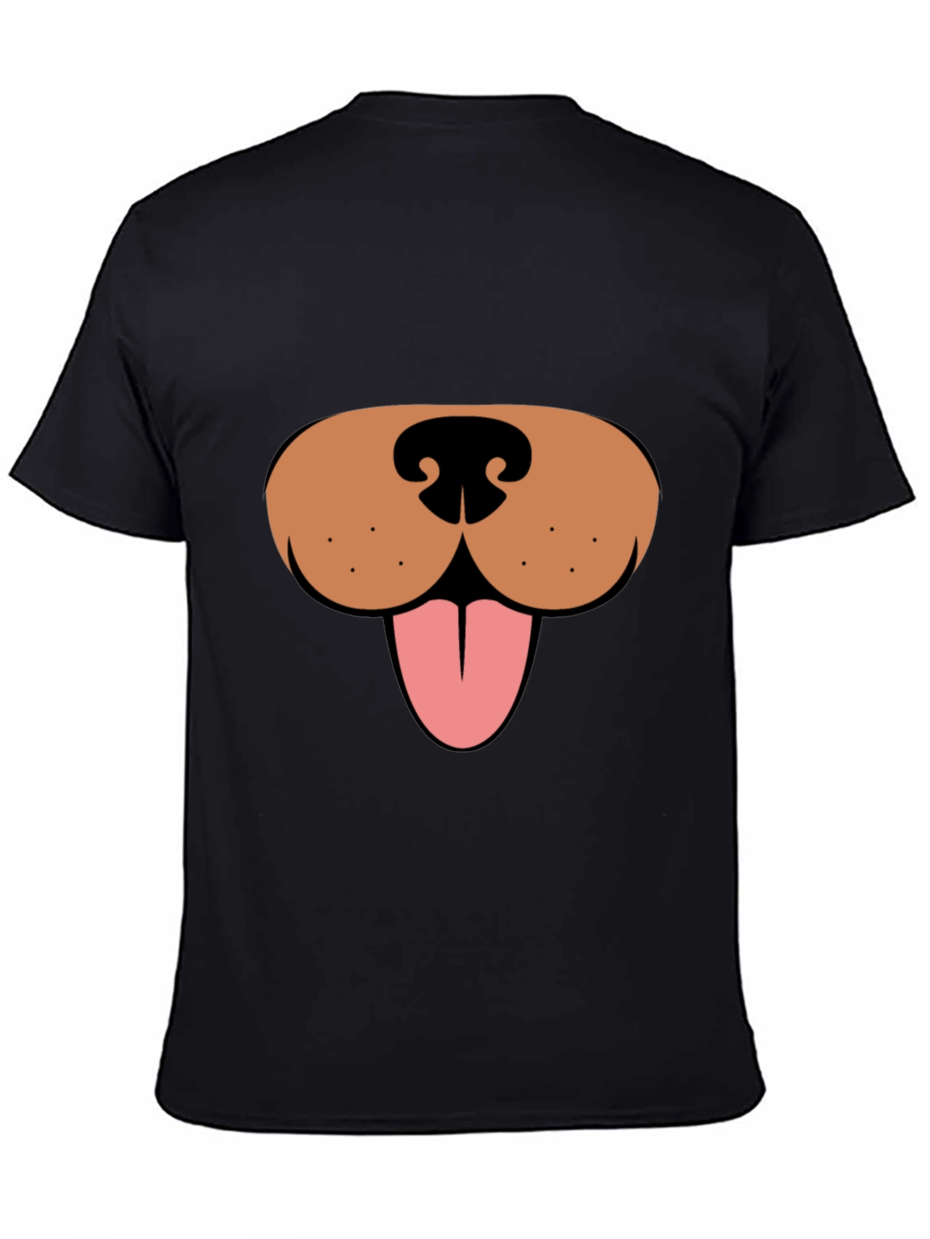 Black Funny Dog Face Graphic Tee - Black Casual T-Shirt view 4