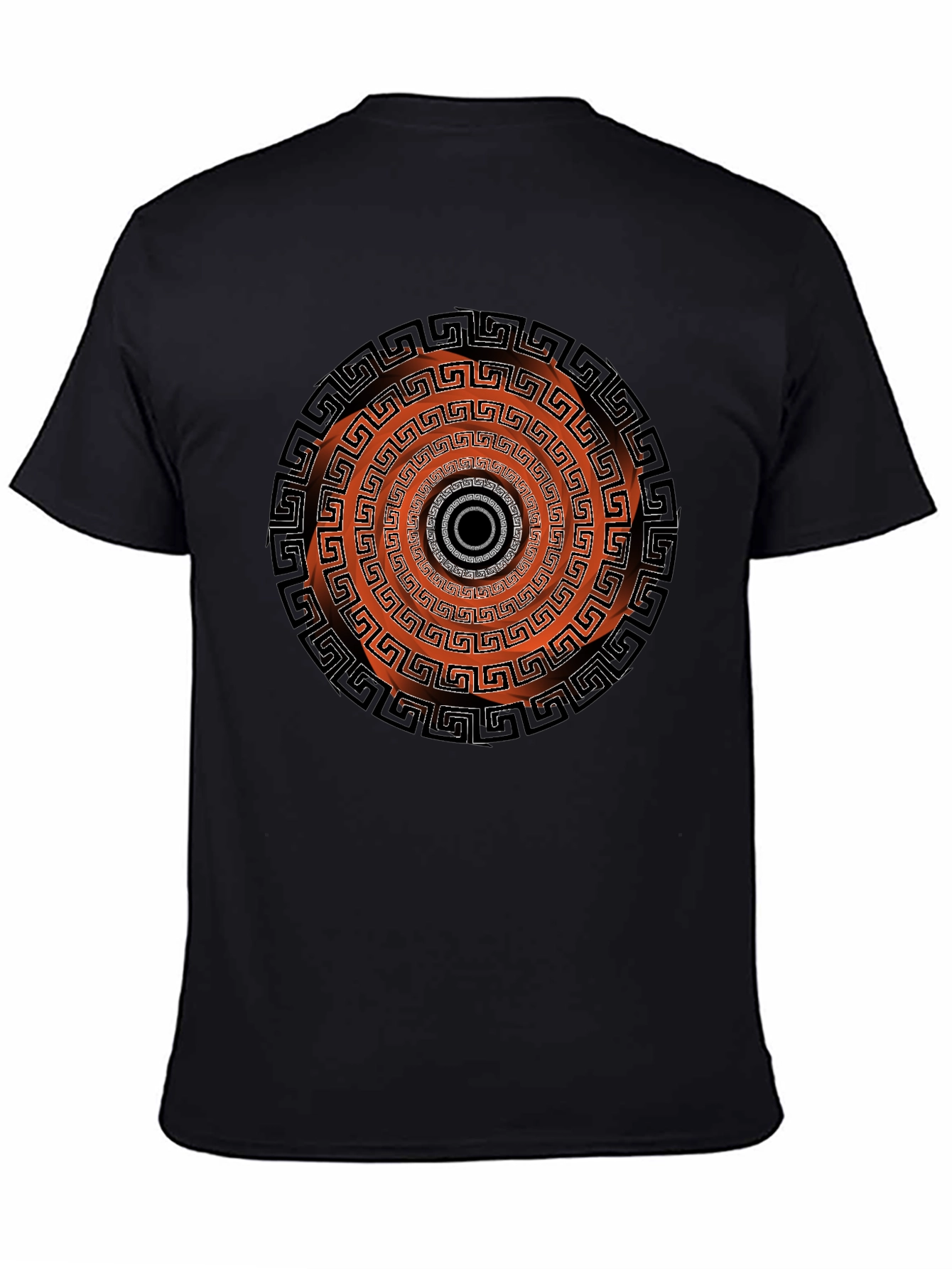 Black Geometric Circle Graphic Print Men's Black T-Shirt view 4
