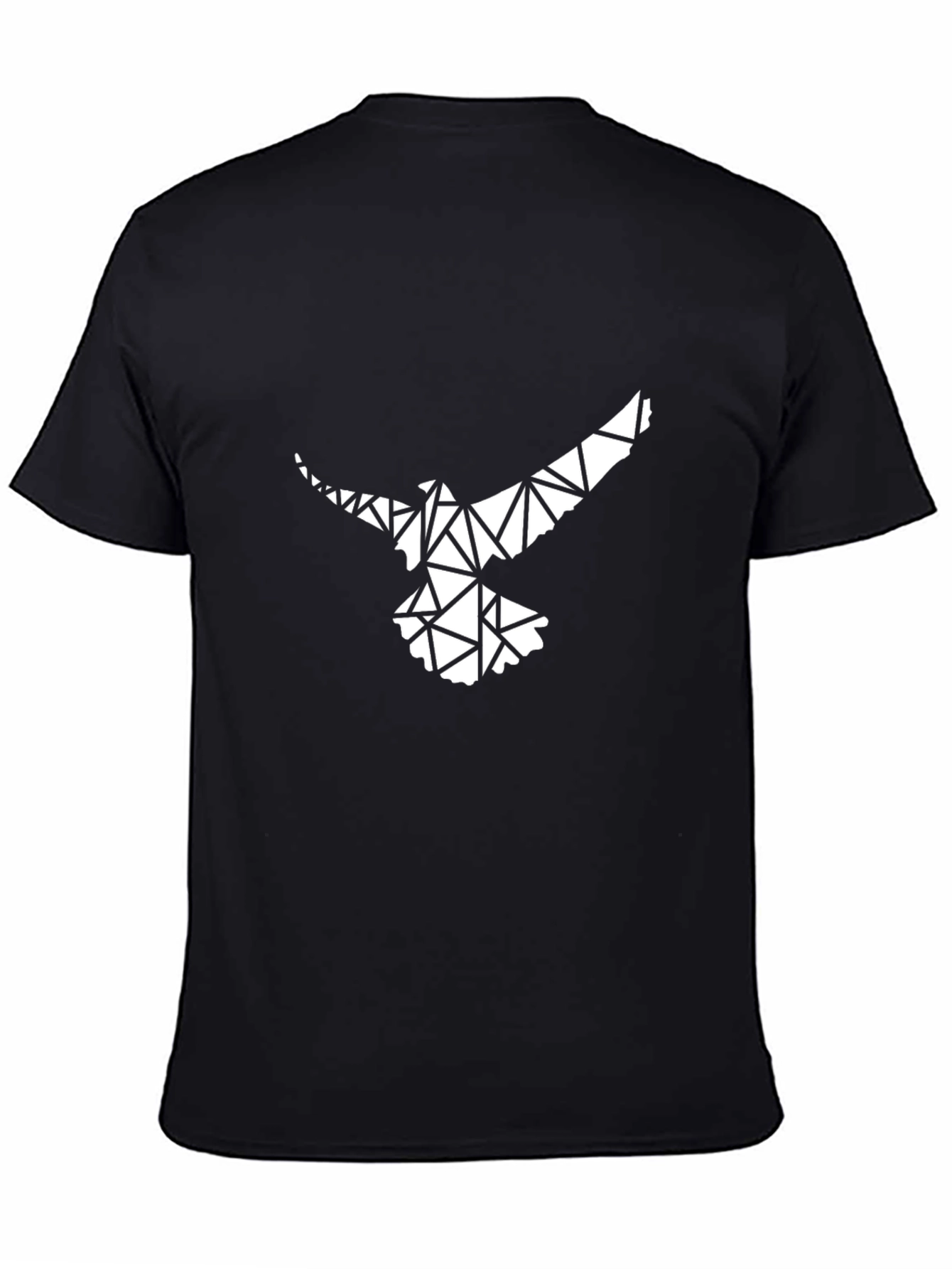 Black Geometric Bird Graphic Print T-Shirt - Black view 4
