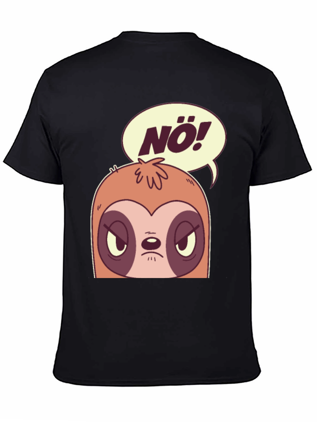 Black Nö Sloth Graphic Tee - Funny Novelty T-Shirt view 4
