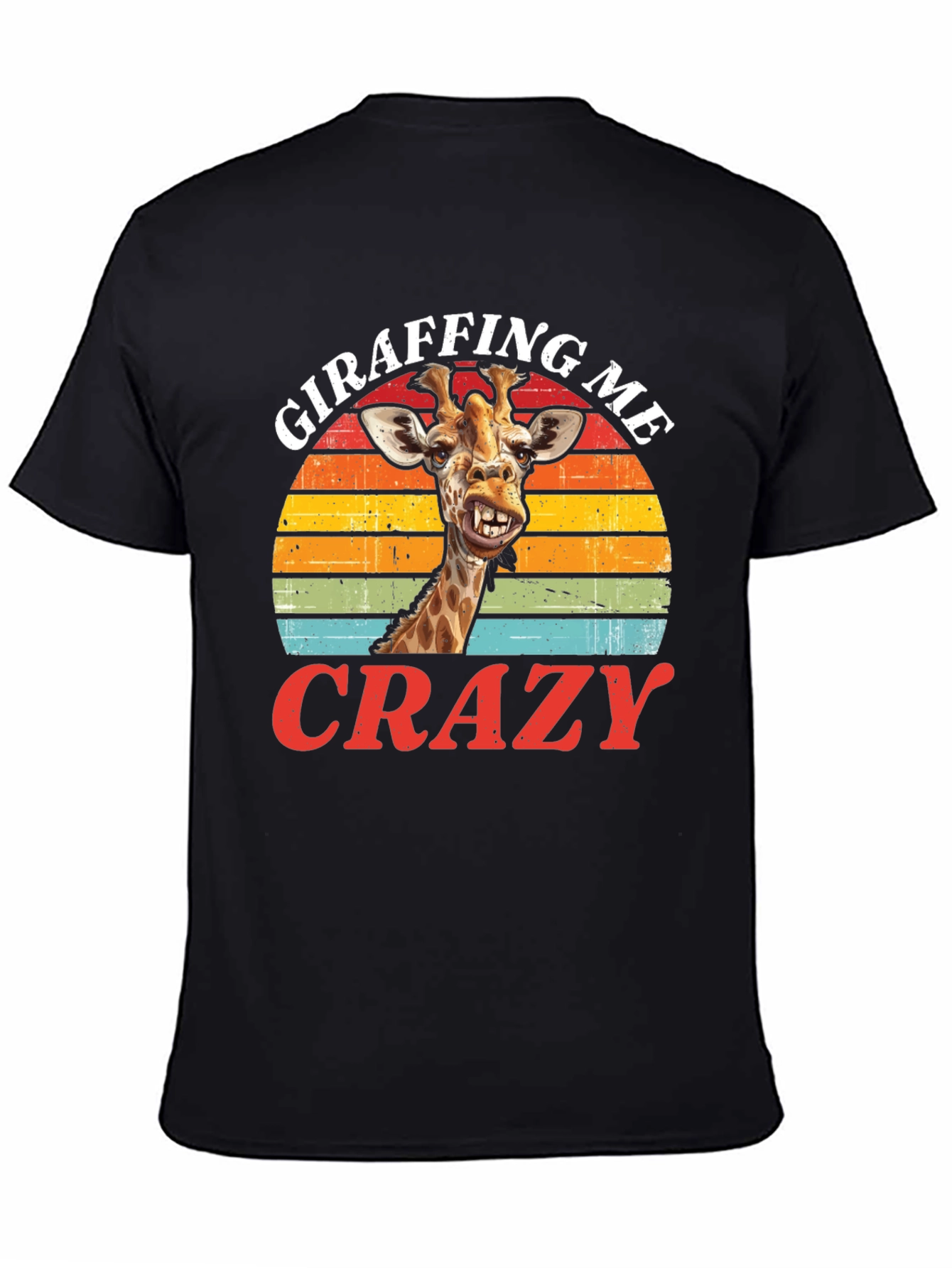 Black Giraffing Me Crazy Graphic Tee - Fun Giraffe T-Shirt view 4
