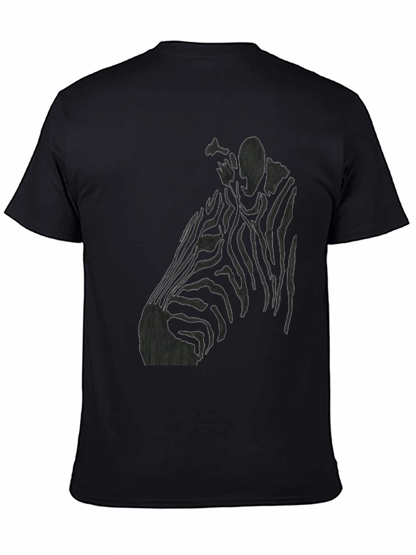 Black Black Zebra T-Shirt | Unique Graphic Tee view 4