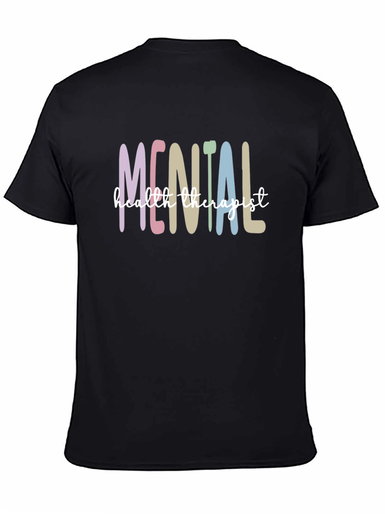 Black Mental Health Therapist T-Shirt - Unisex Soft Cotton Tee view 4