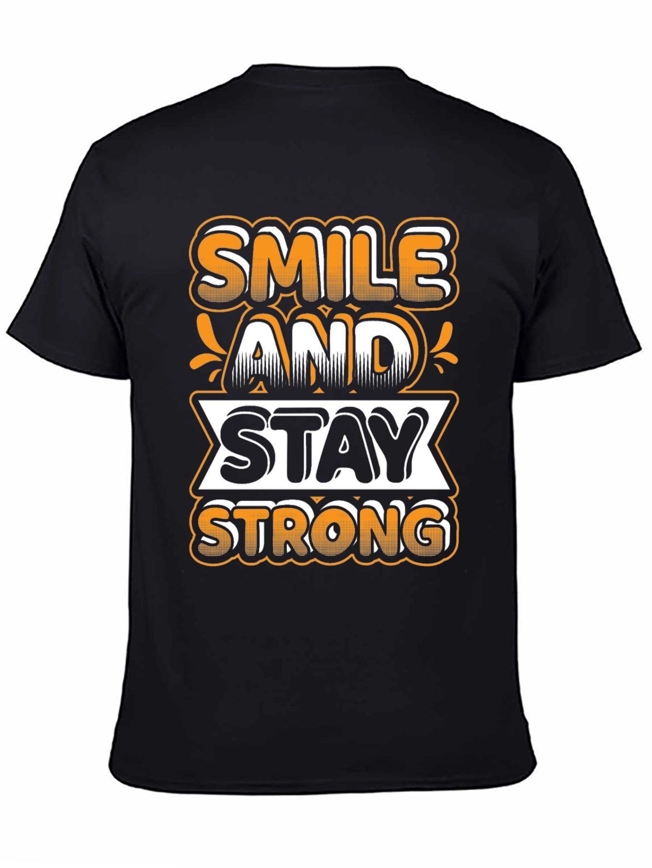 Black Smile and Stay Strong Graphic Tee view 4