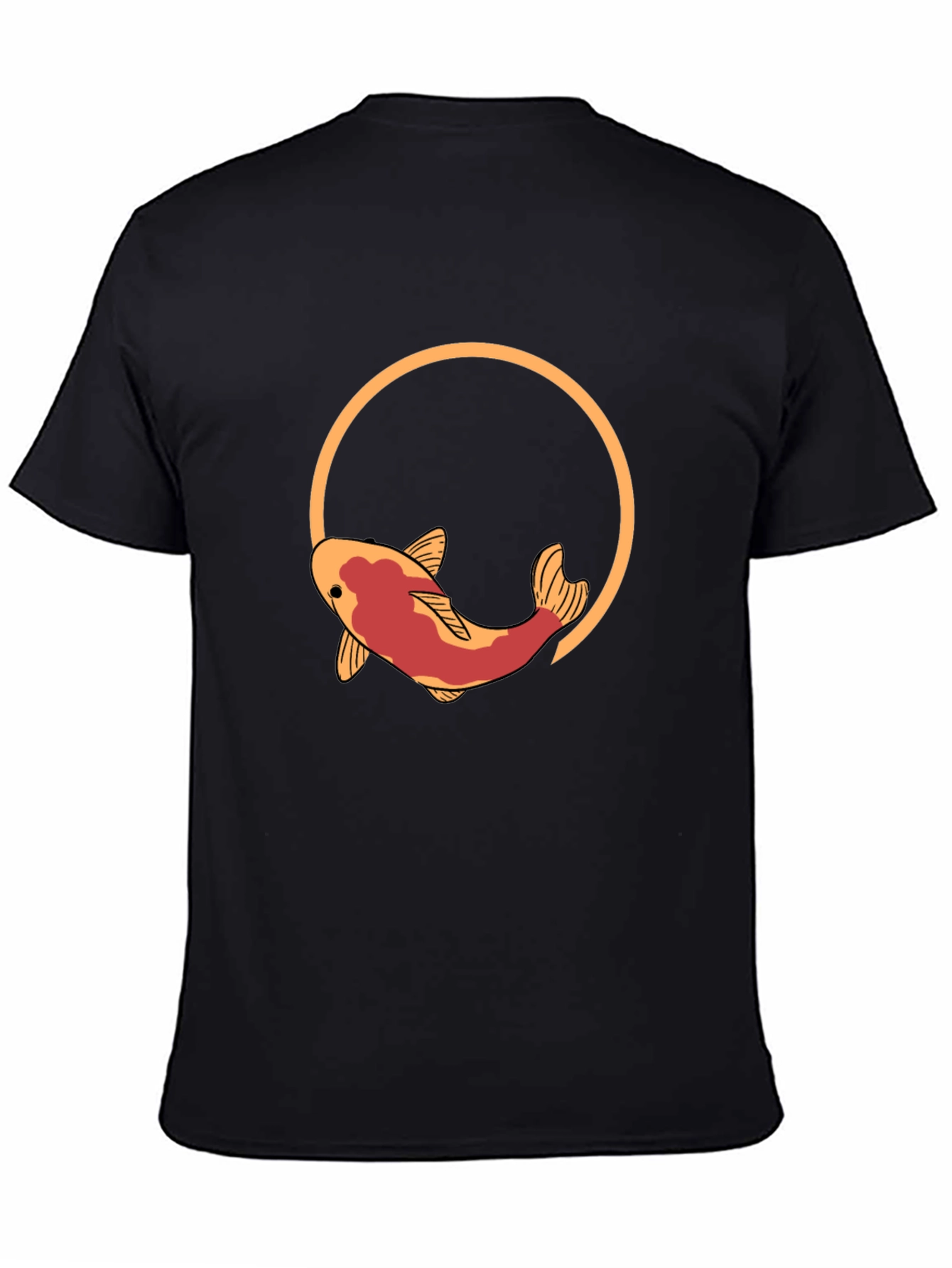 Black Koi Fish Graphic T-Shirt - Artistic Design view 4