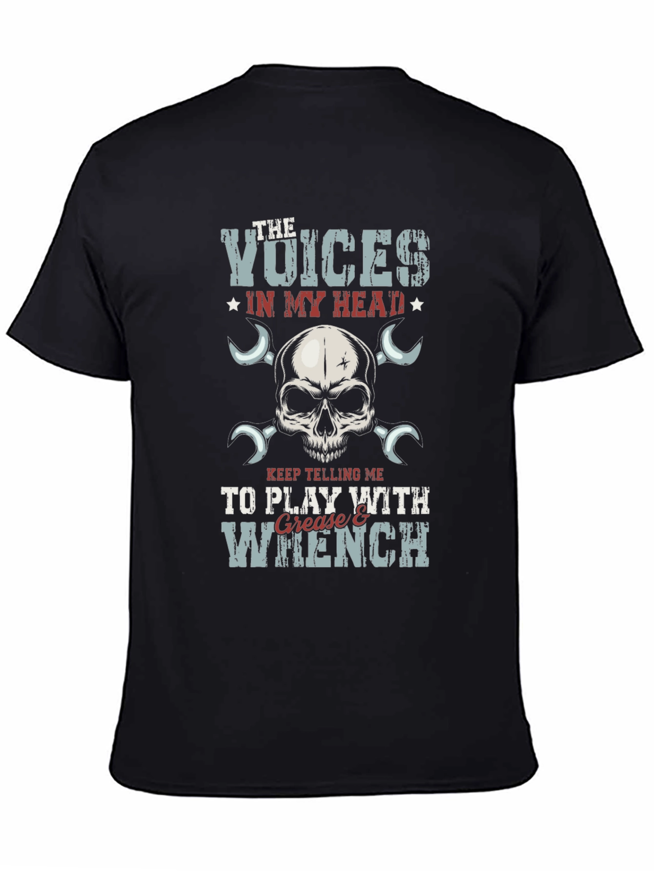 Black Voices in My Head T-Shirt: Grease & Wrench Design view 4