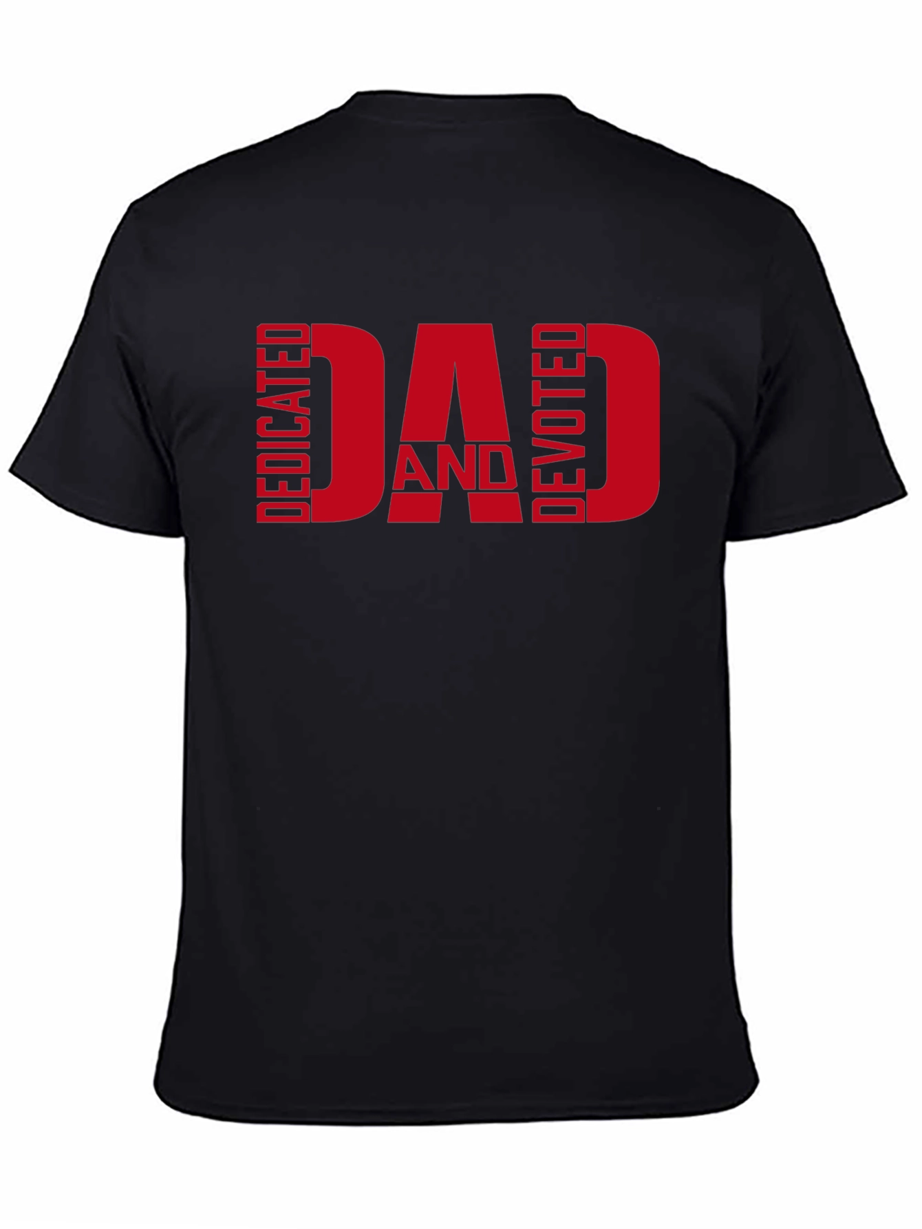 Black Dedicated and Devoted Dad T-Shirt view 4