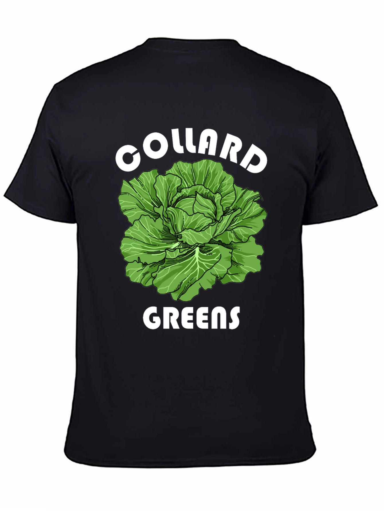 Black Collard Greens Graphic T-Shirt - Fresh Vegetable Tee view 4