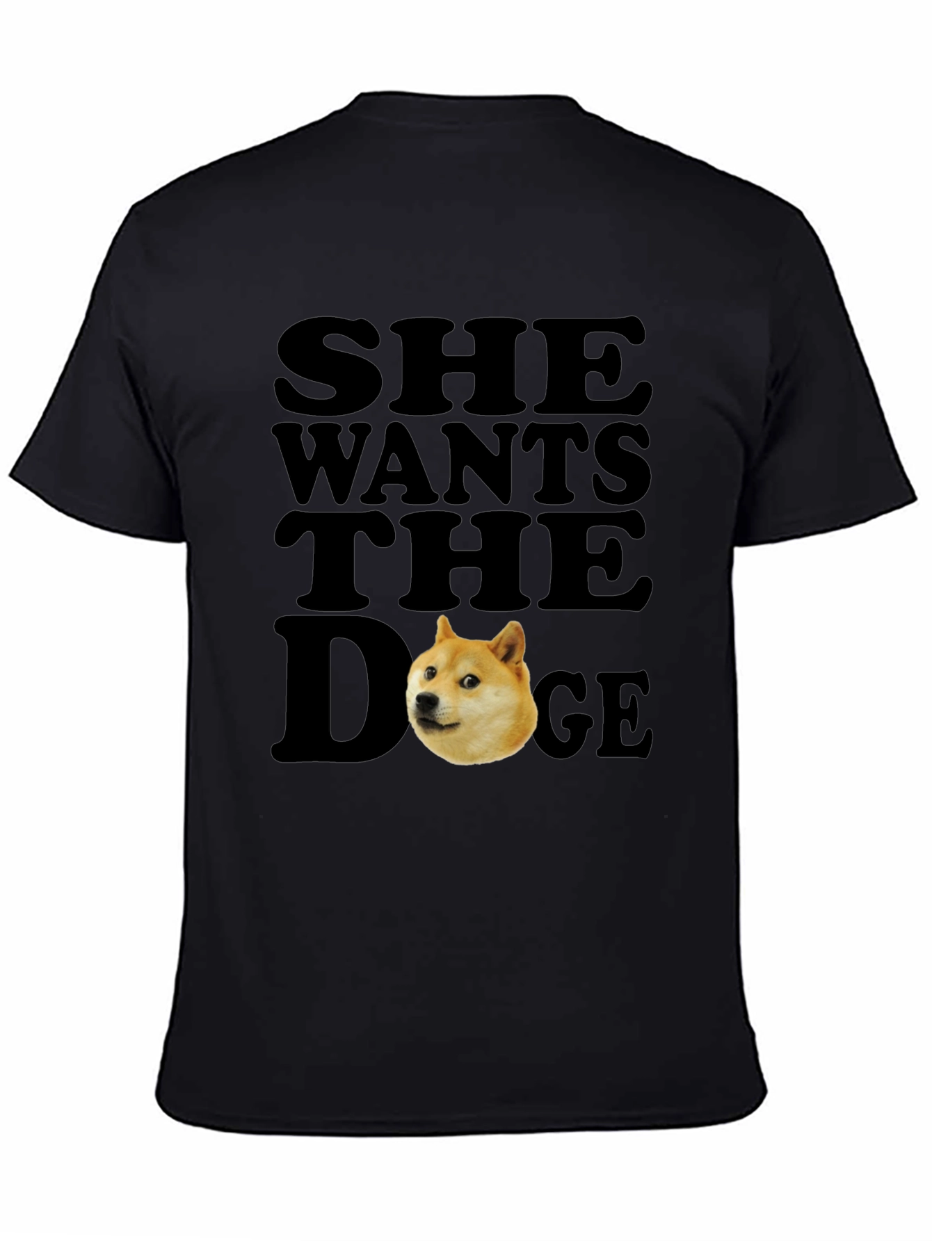 Black She Wants the Doge Meme T-Shirt view 4