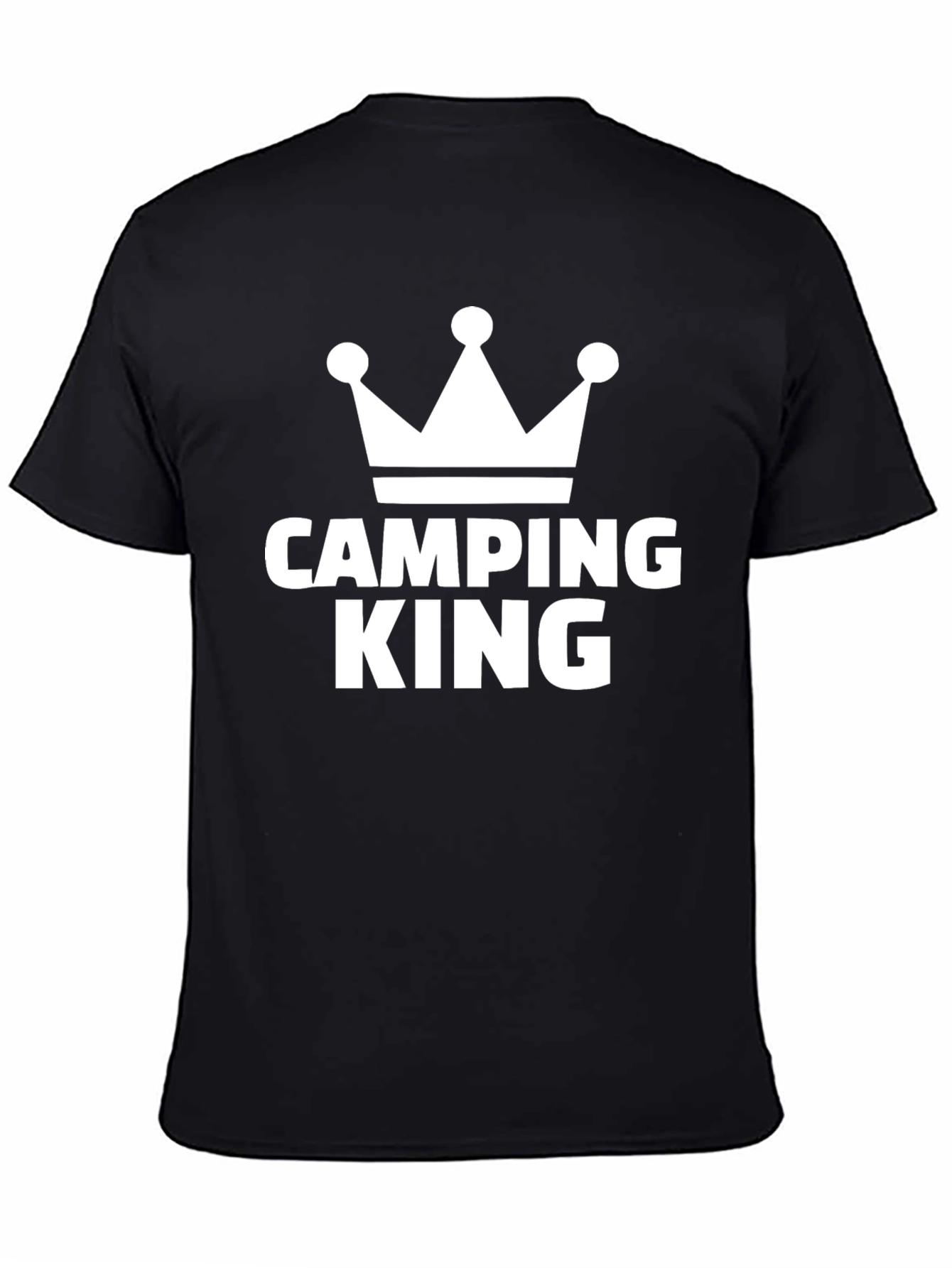 Black Camping King T-Shirt - Black Crown Tee view 4