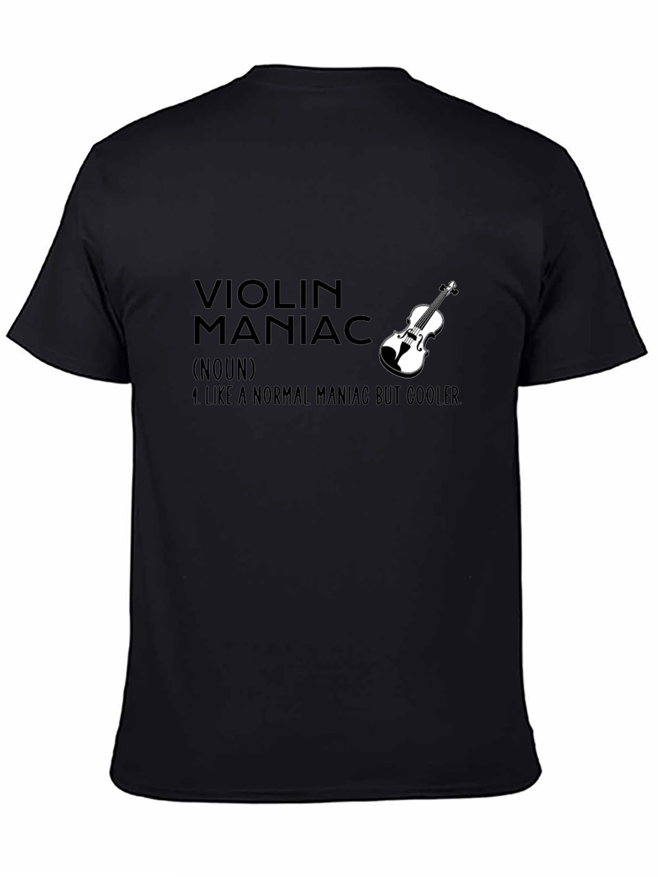 Black Violin Maniac Graphic Tee - Cool Musician T-Shirt view 4