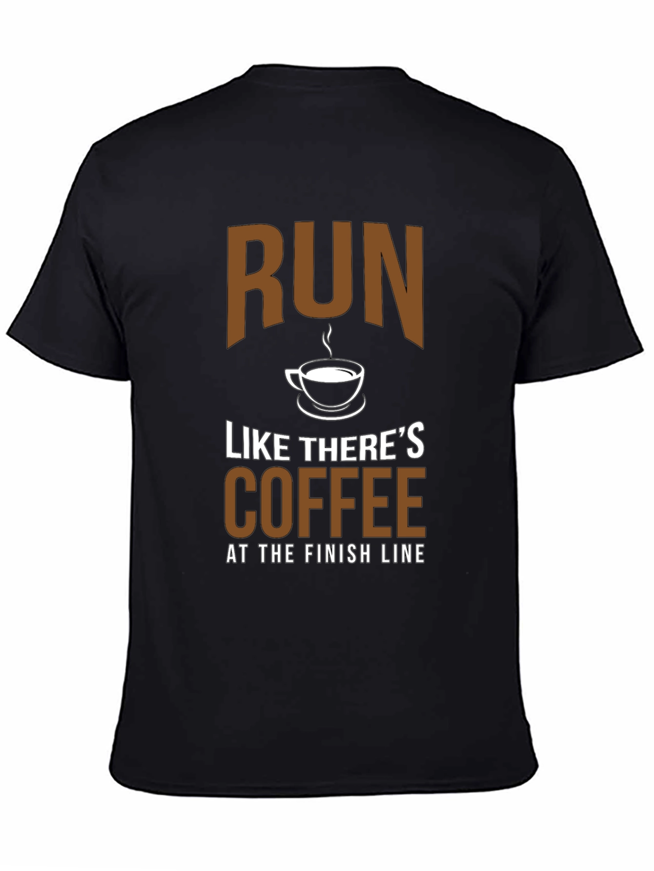 Black Run Like There's Coffee T-Shirt - Funny Running Tee view 4