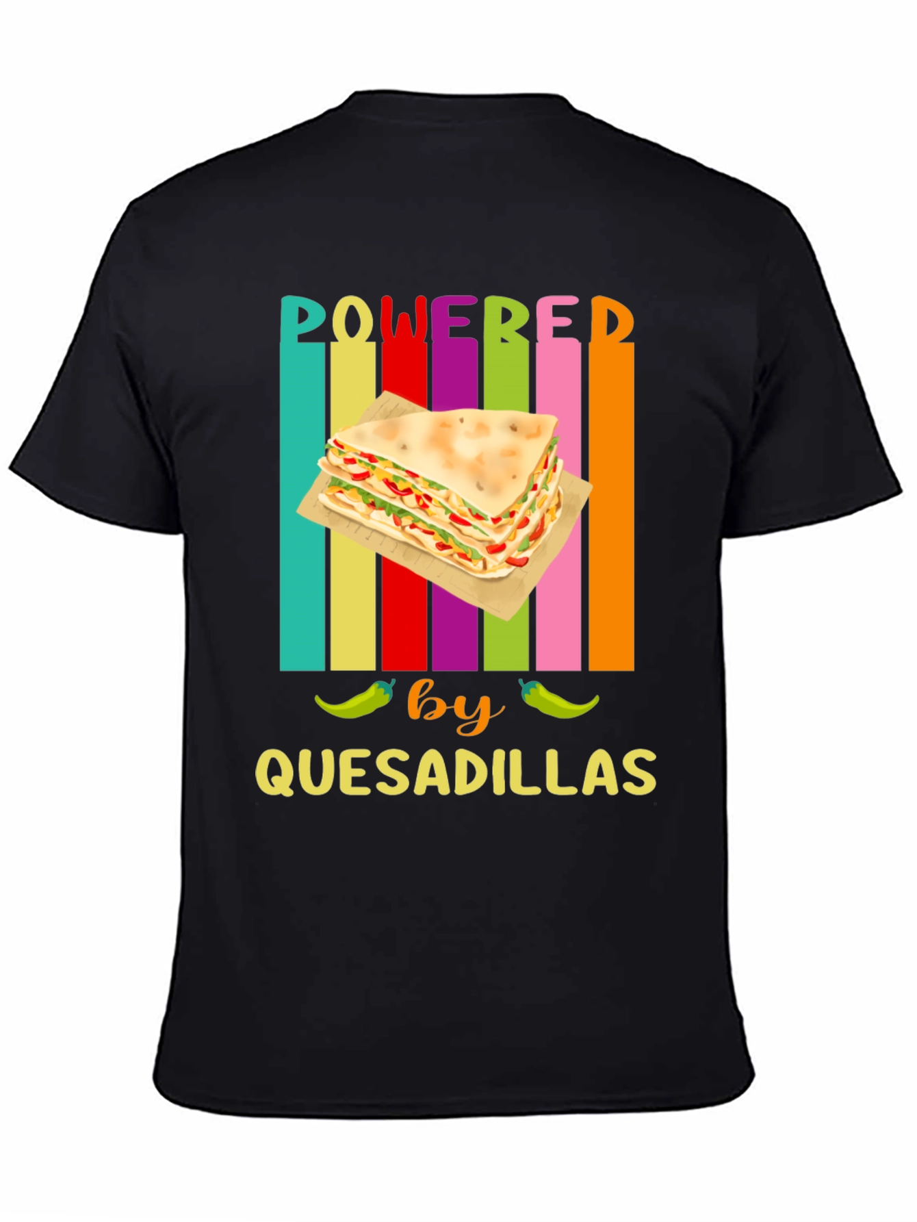 Black Powered by Quesadillas Graphic Tee view 4
