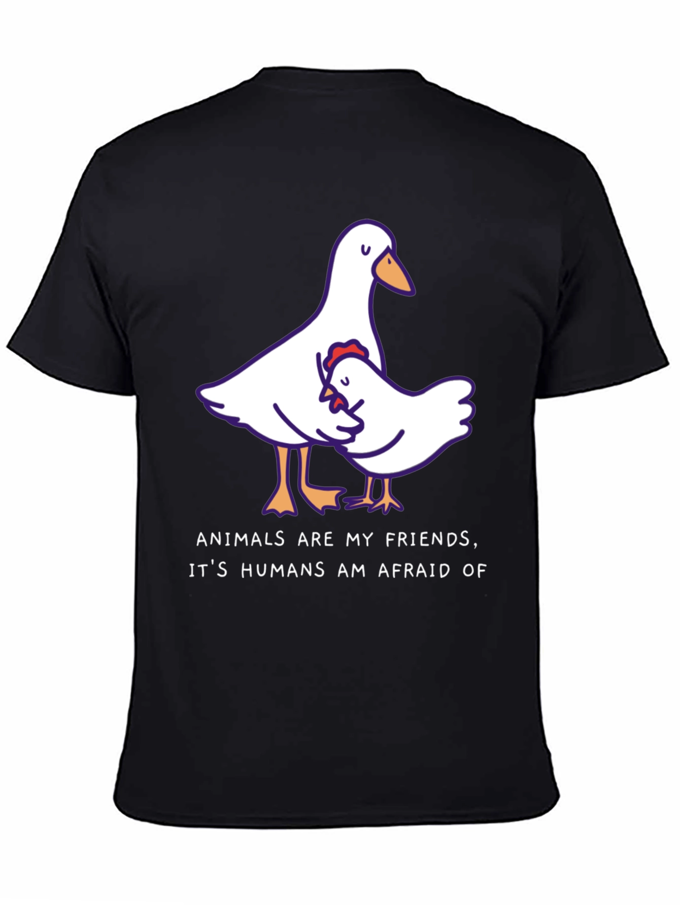 Black Animals Are My Friends T-Shirt, Black view 4