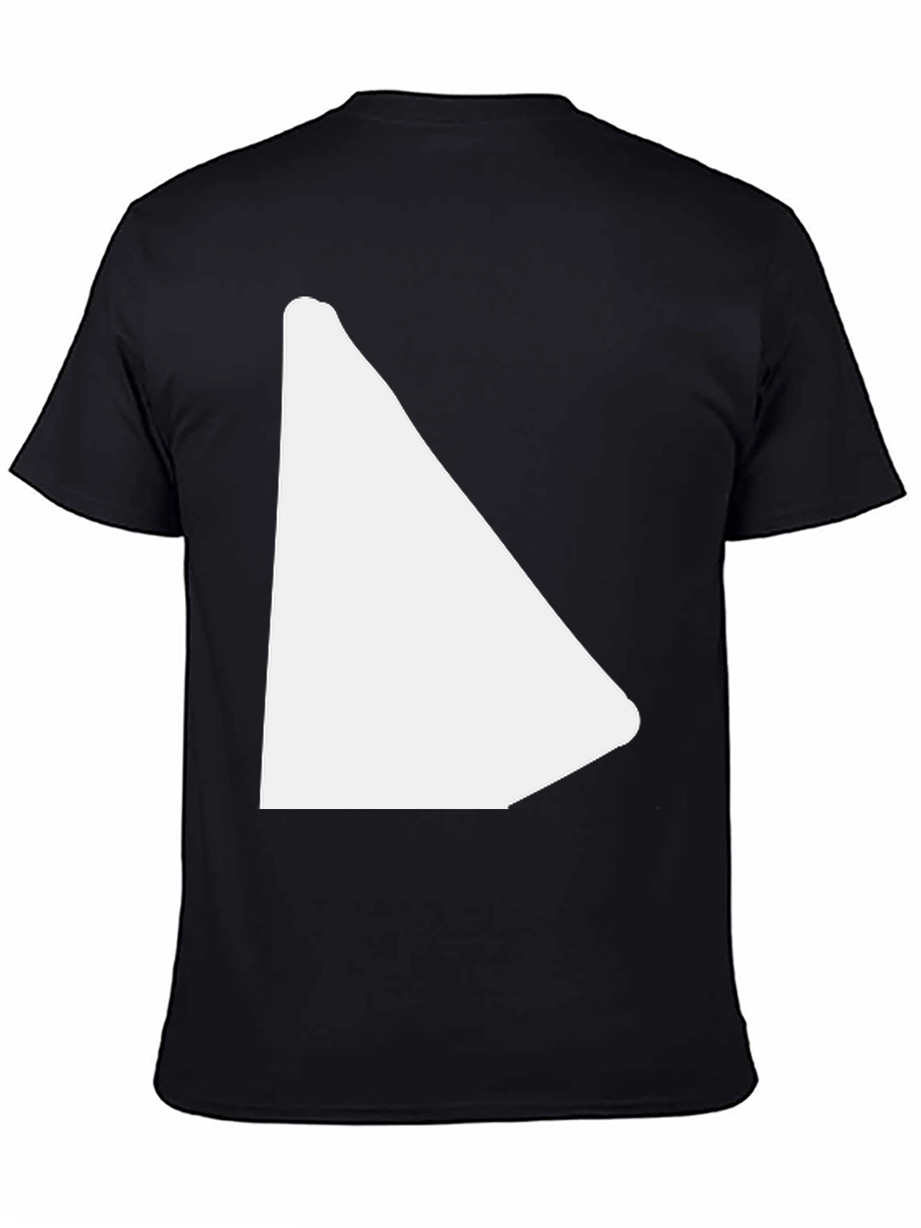 Black Men's Black T-Shirt with Unique White Graphic view 4