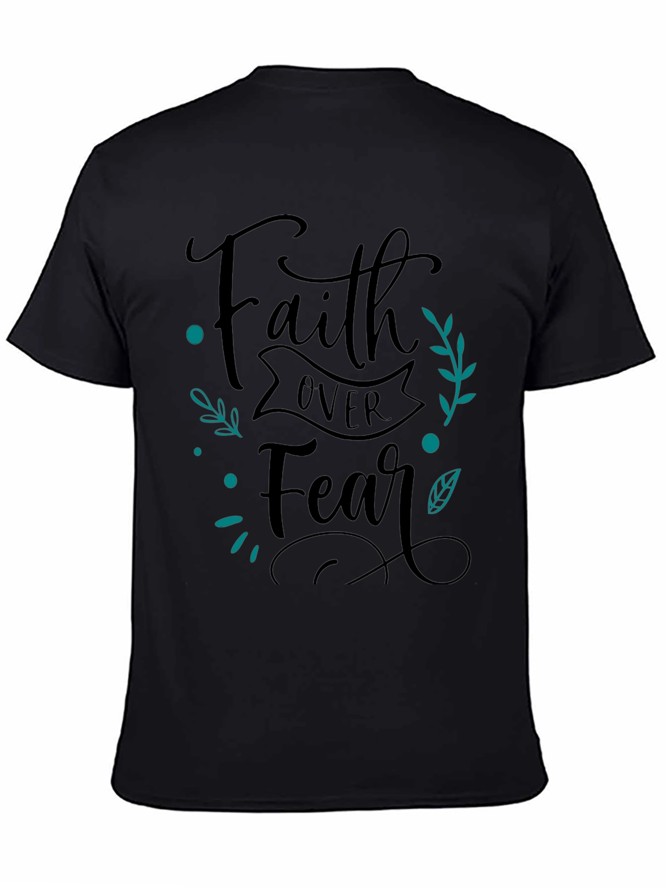 Black Faith Over Fear Graphic Tee - Unisex Black T-Shirt view 4