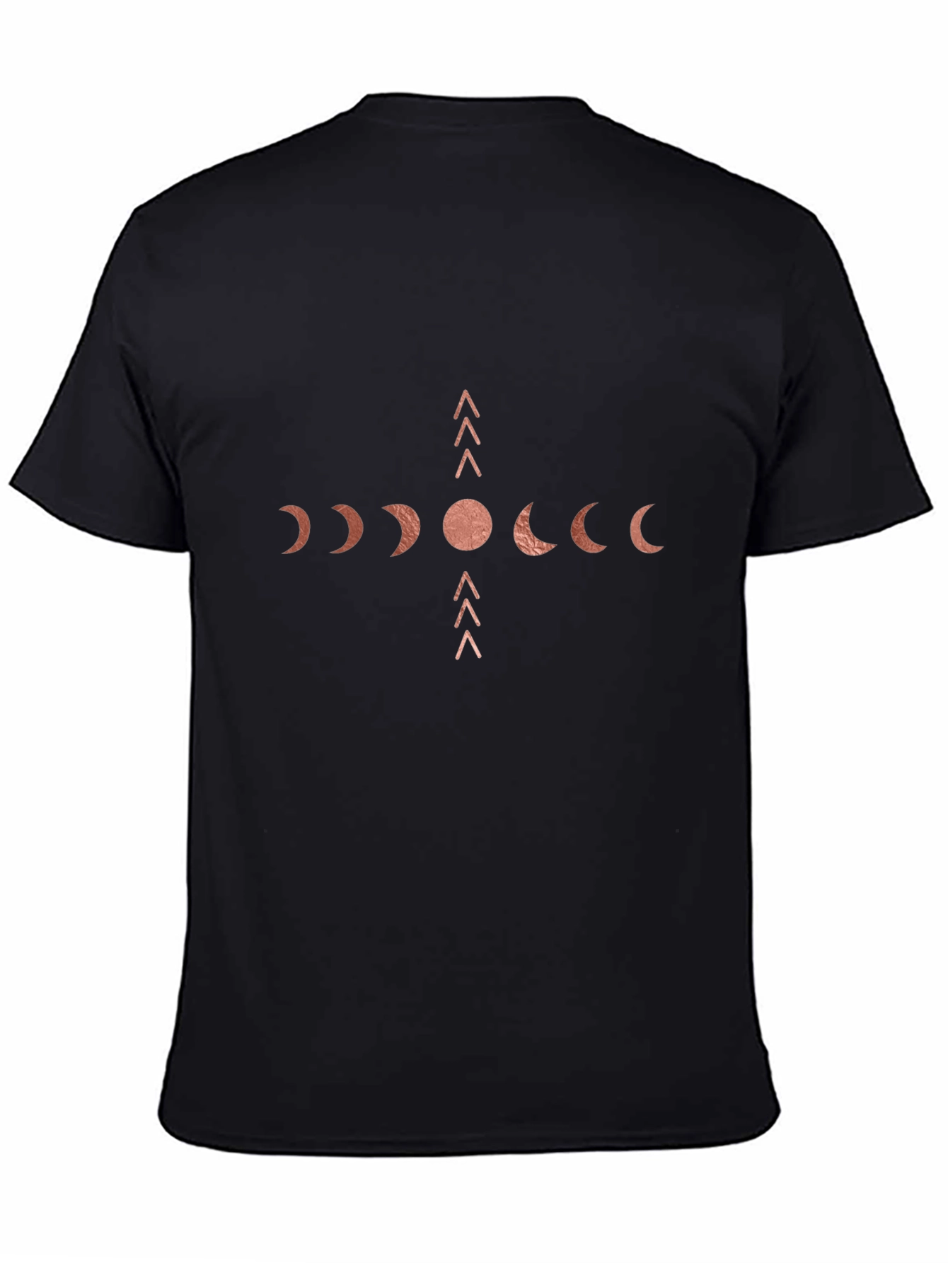 Black Men's Black Moon Phase Graphic T-Shirt view 4