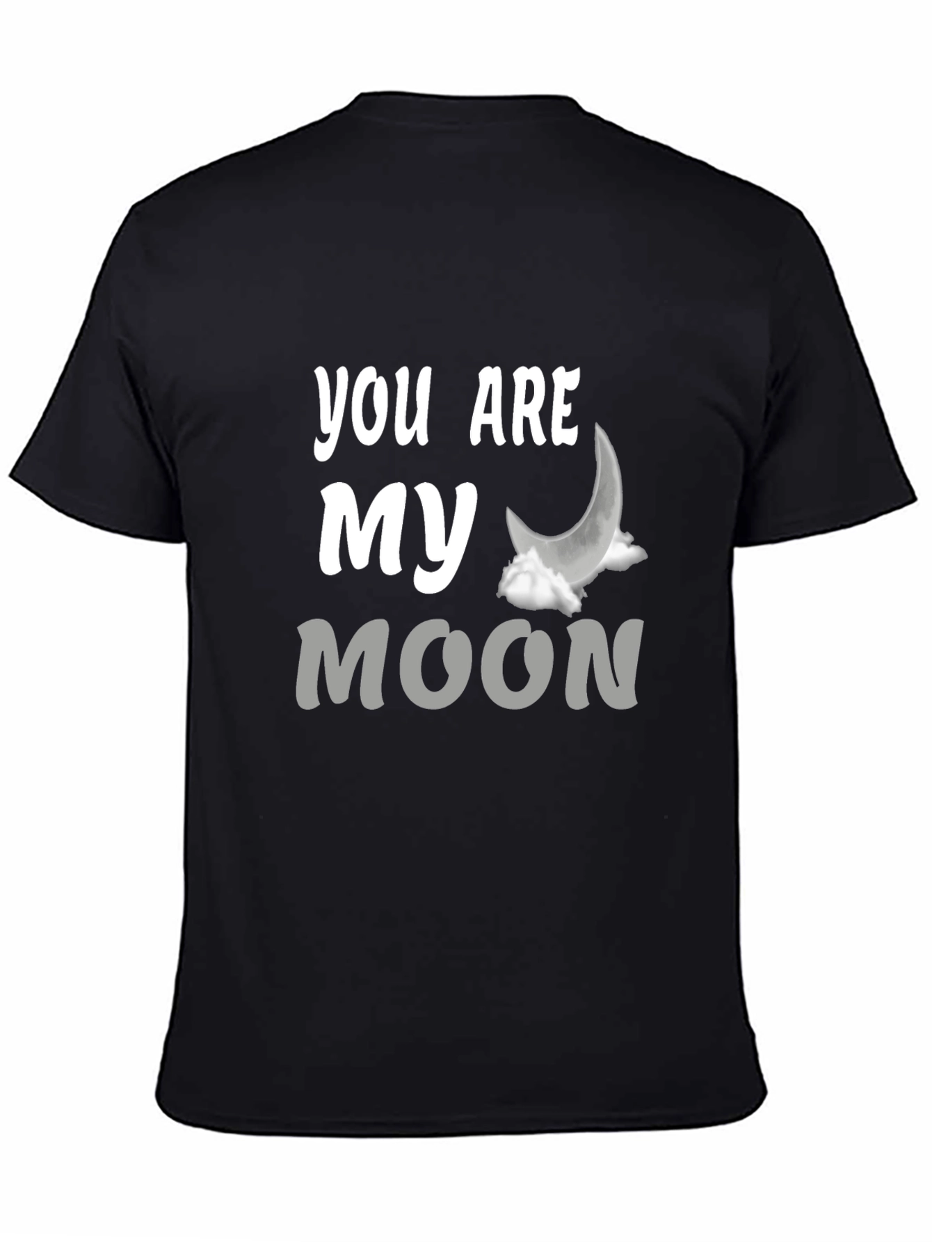 Black You Are My Moon Graphic T-Shirt - Trendy Black Tee view 4