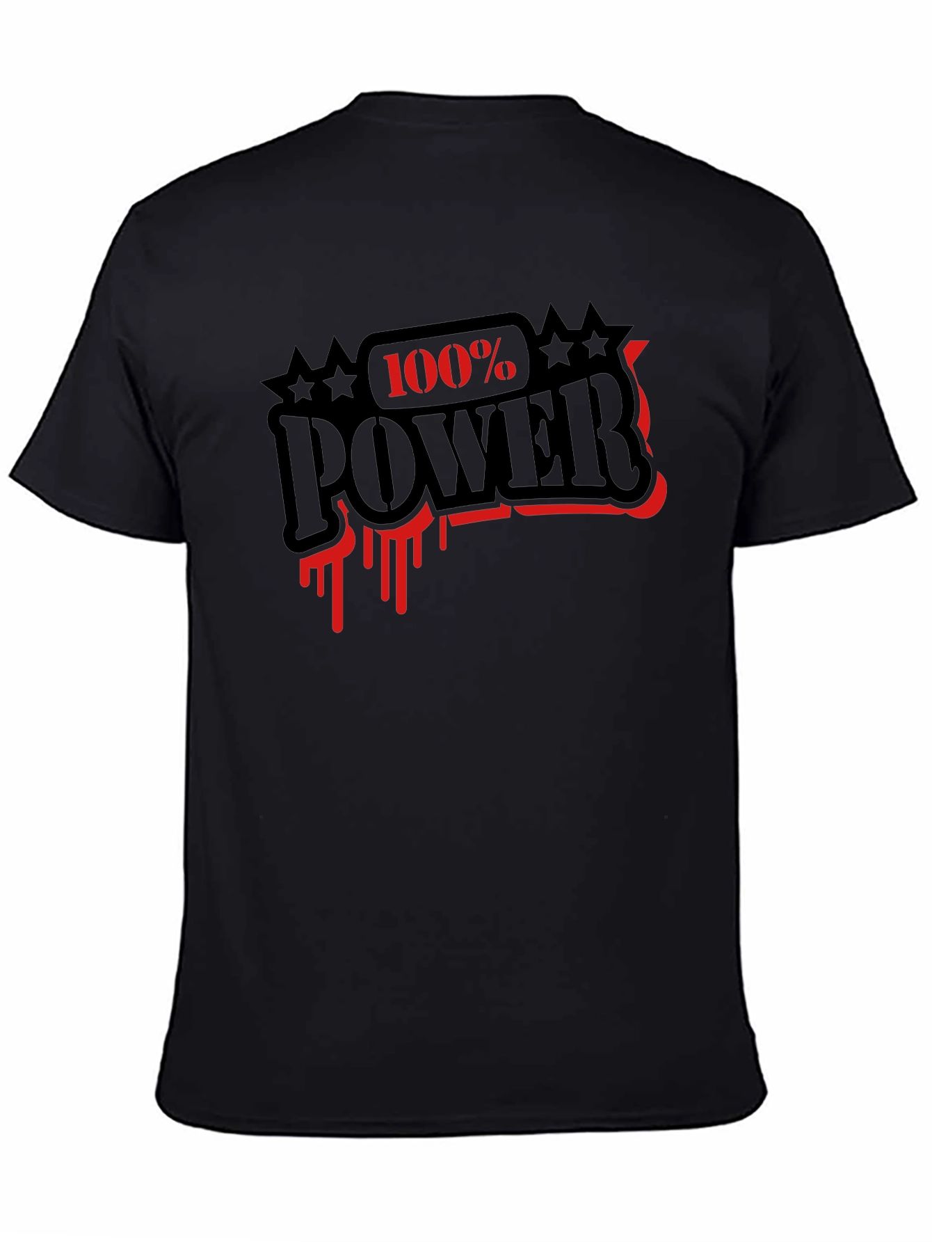 Black 100% Power Graphic T-Shirt - Black view 4
