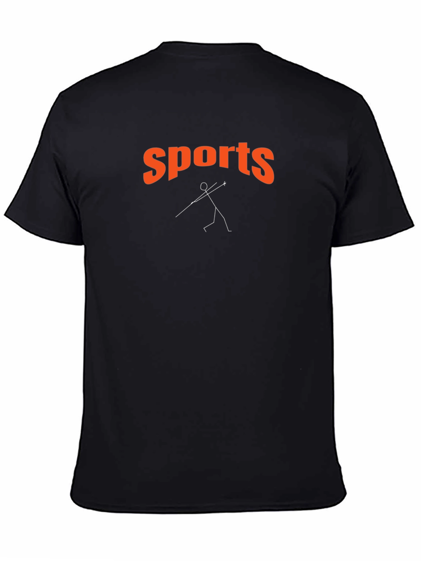 Black Sports Stick Figure Black T-Shirt view 4