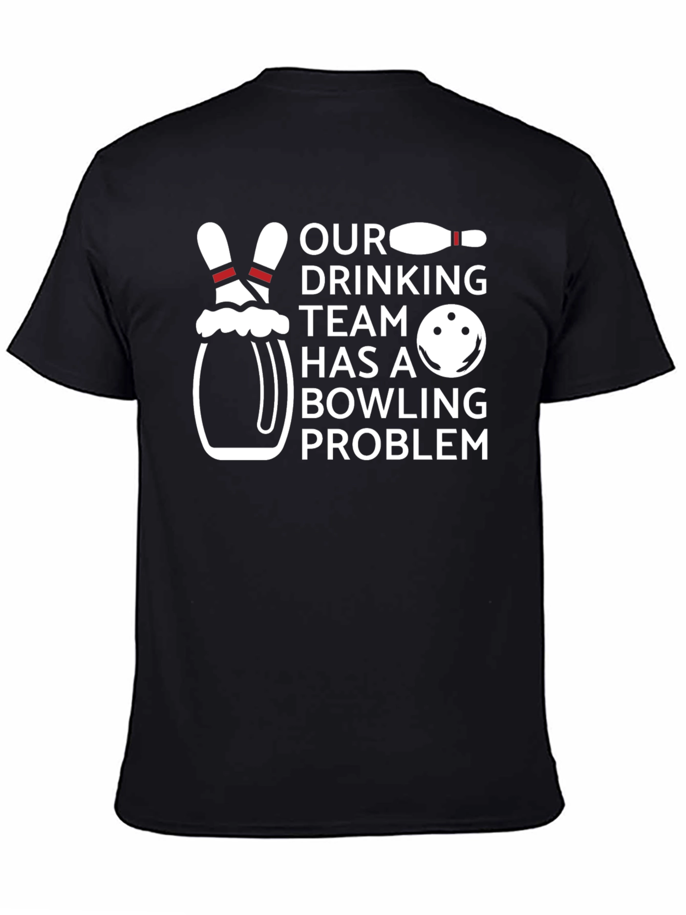 Black Bowling Problem T-Shirt view 4
