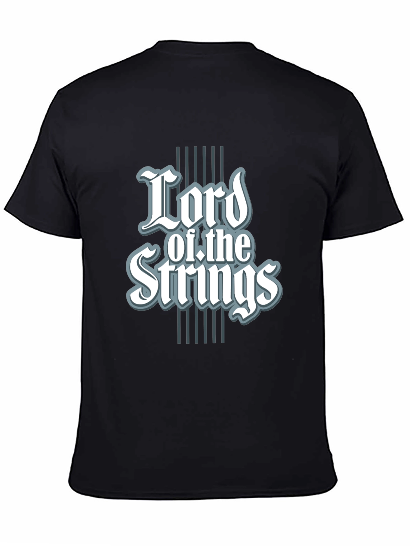 Black Lord of the Strings Graphic Tee - Black Cotton T-Shirt view 4