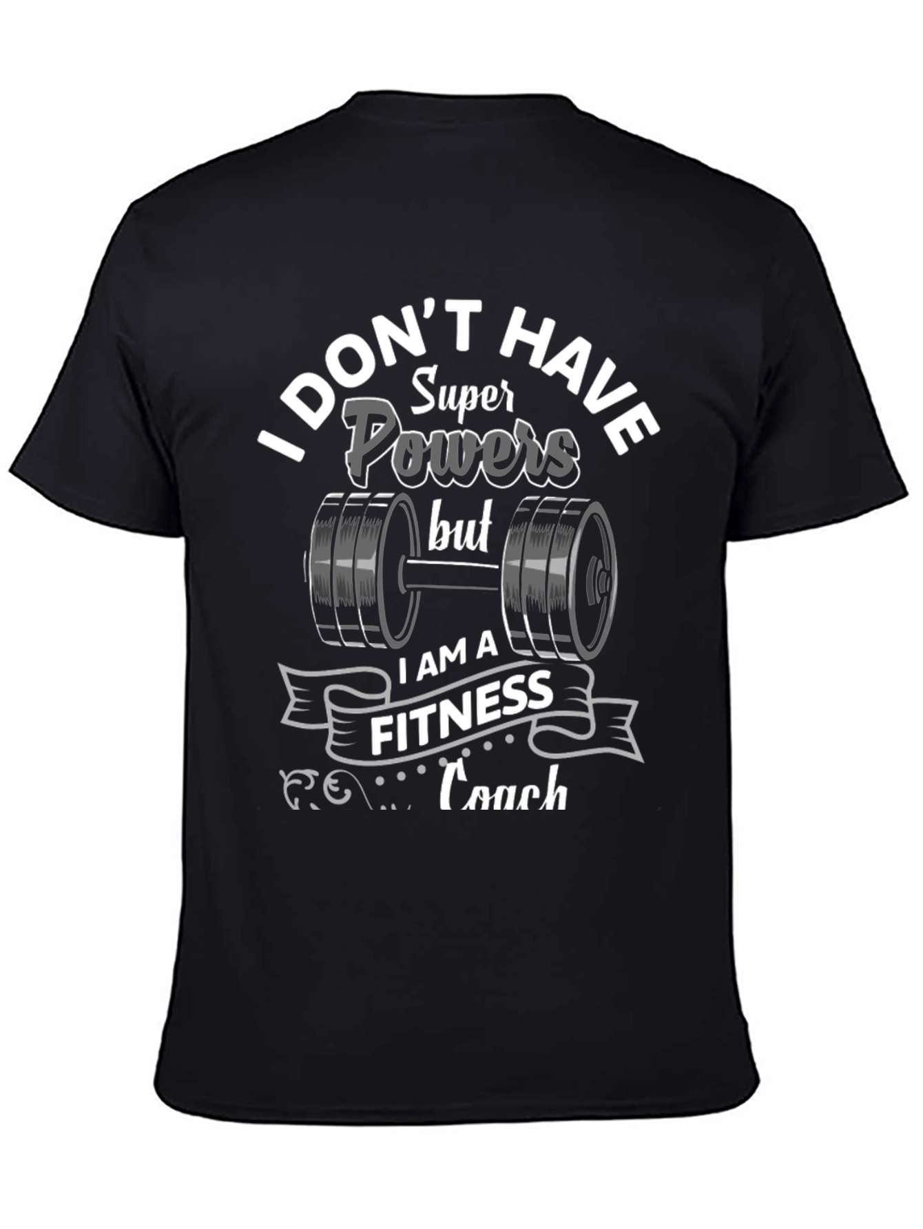 Black Fitness Coach T-Shirt - Super Powers Alternative view 4