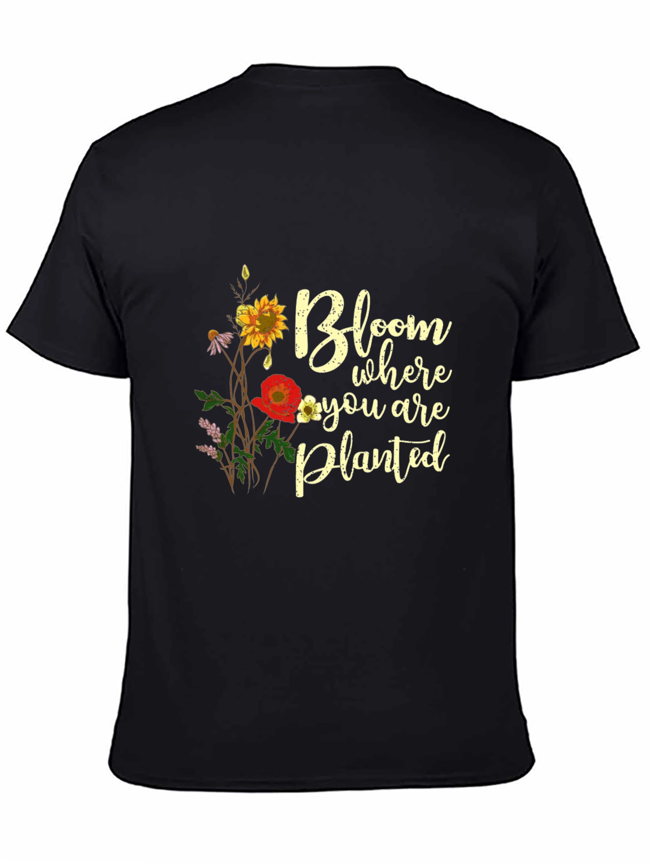 Black Bloom Where You Are Planted Graphic Tee view 4