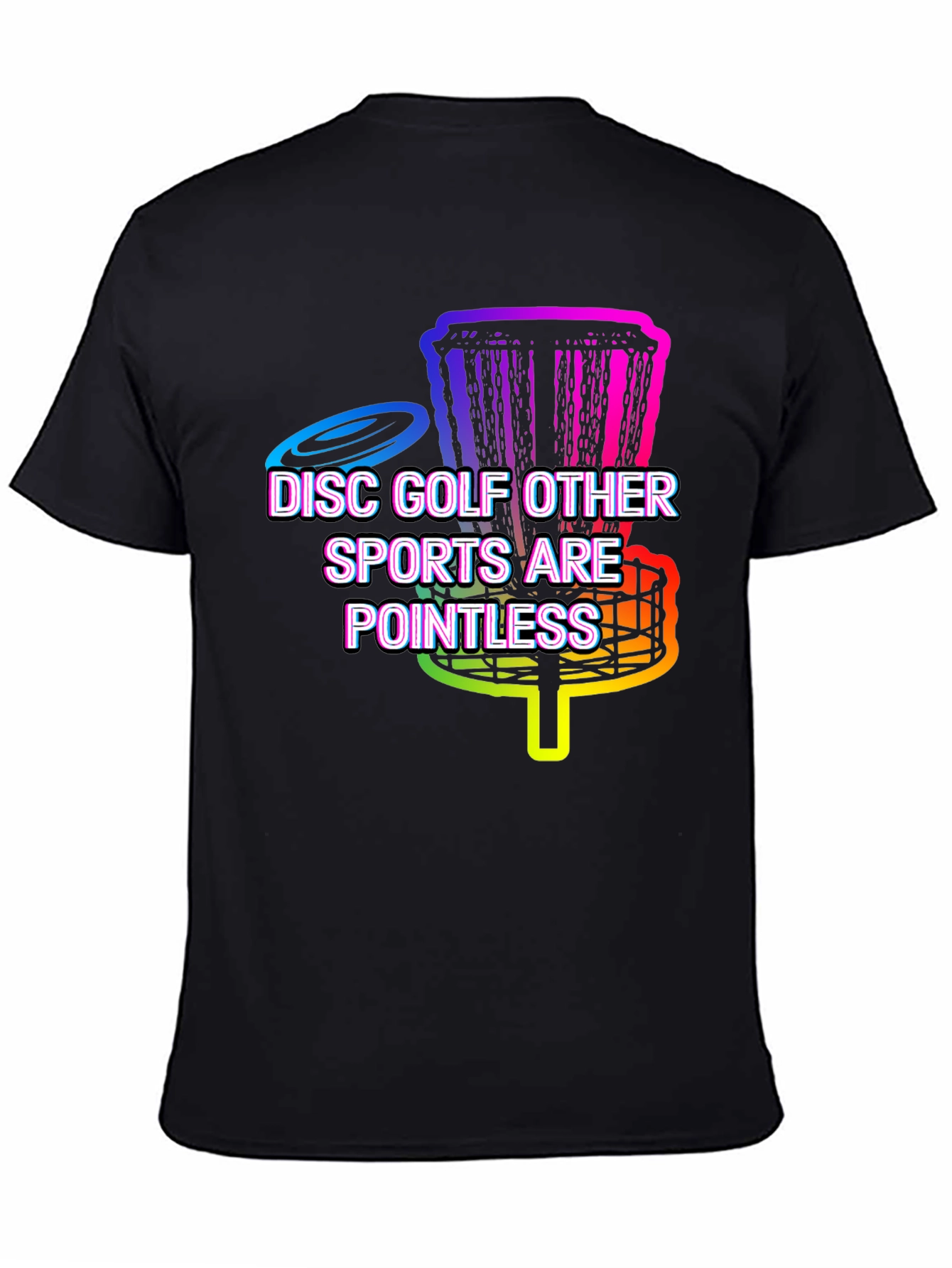 Black Funny Disc Golf Tee - Other Sports Are Pointless! view 4