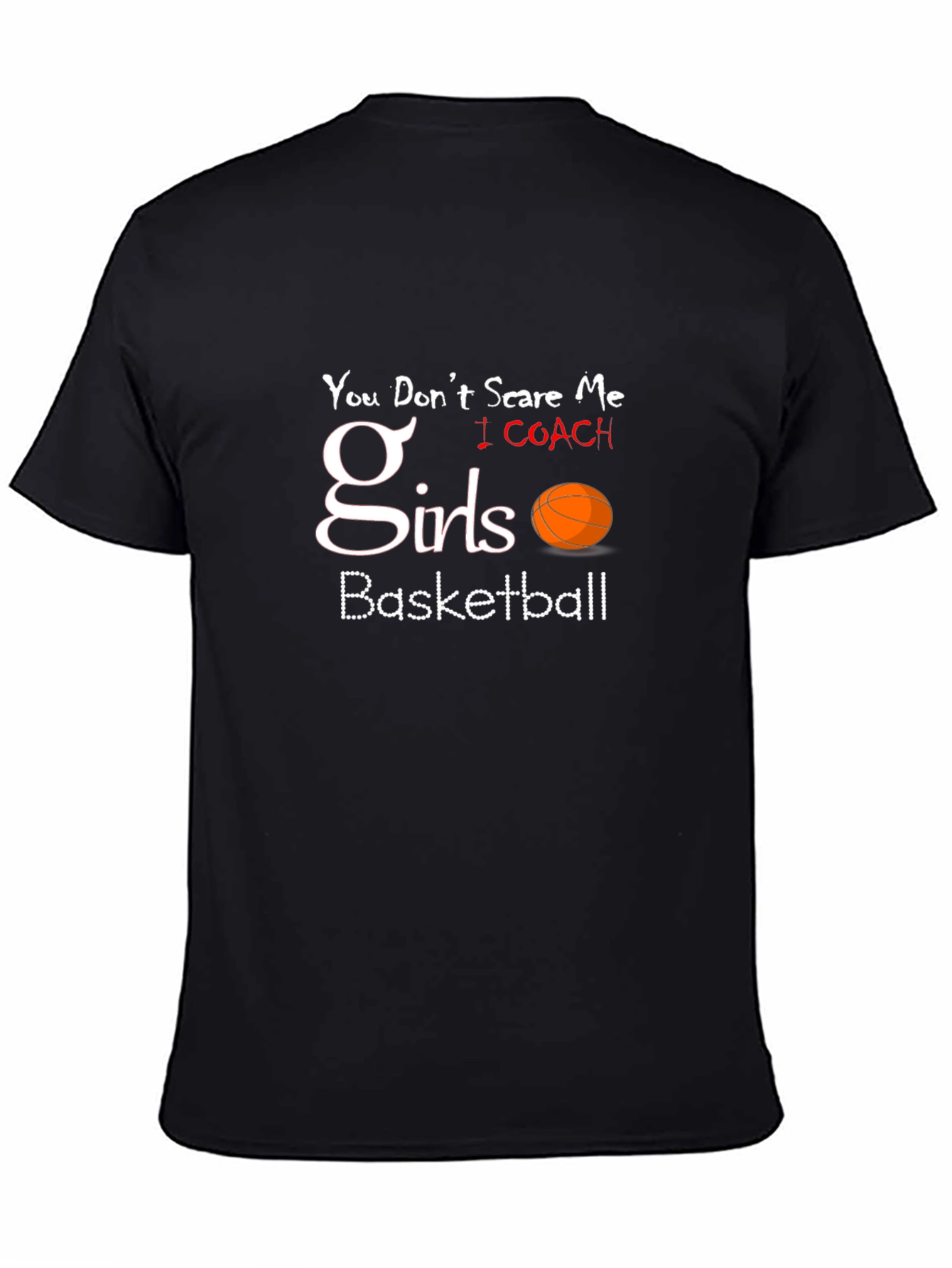 Black Girls Basketball Coach T-Shirt view 4