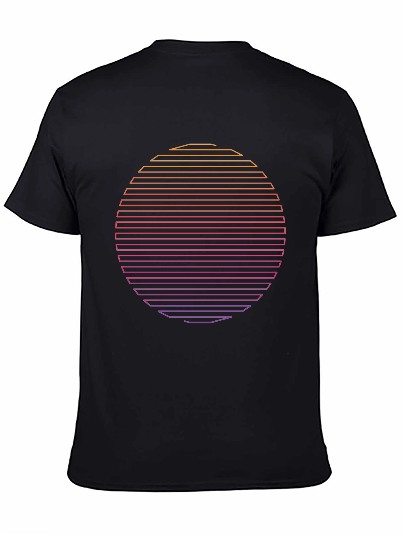 Black Retro Sunset Graphic Tee - Black Cotton Blend view 4