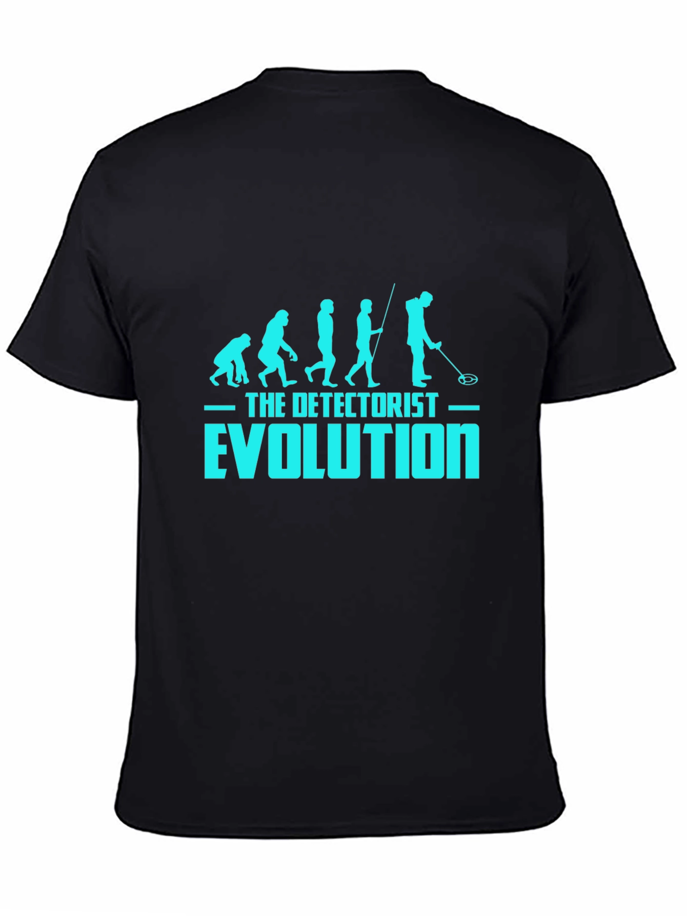 Black Detectorist Evolution Black T-Shirt - Metal Detecting Tee view 4