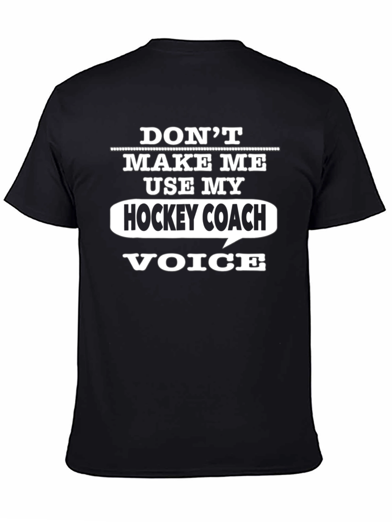 Black Hockey Coach Voice Graphic Tee - Funny Gift view 4