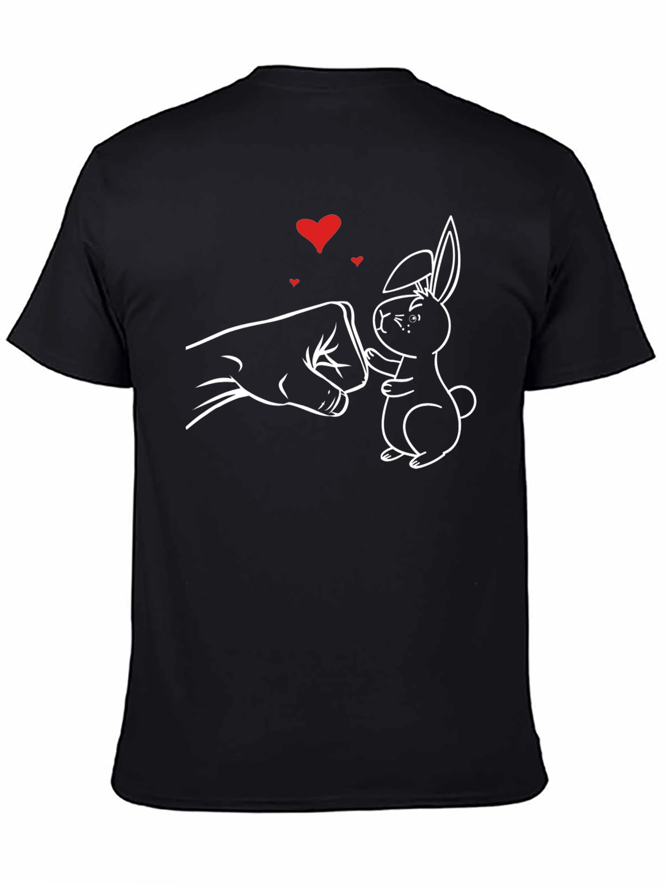 Black Bunny Fist Bump Graphic Tee - Black view 4