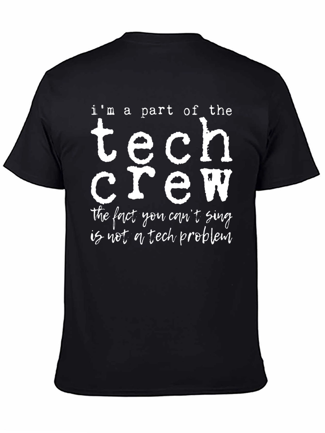 Black Tech Crew Graphic Tee - Funny Tech Support Shirt view 4