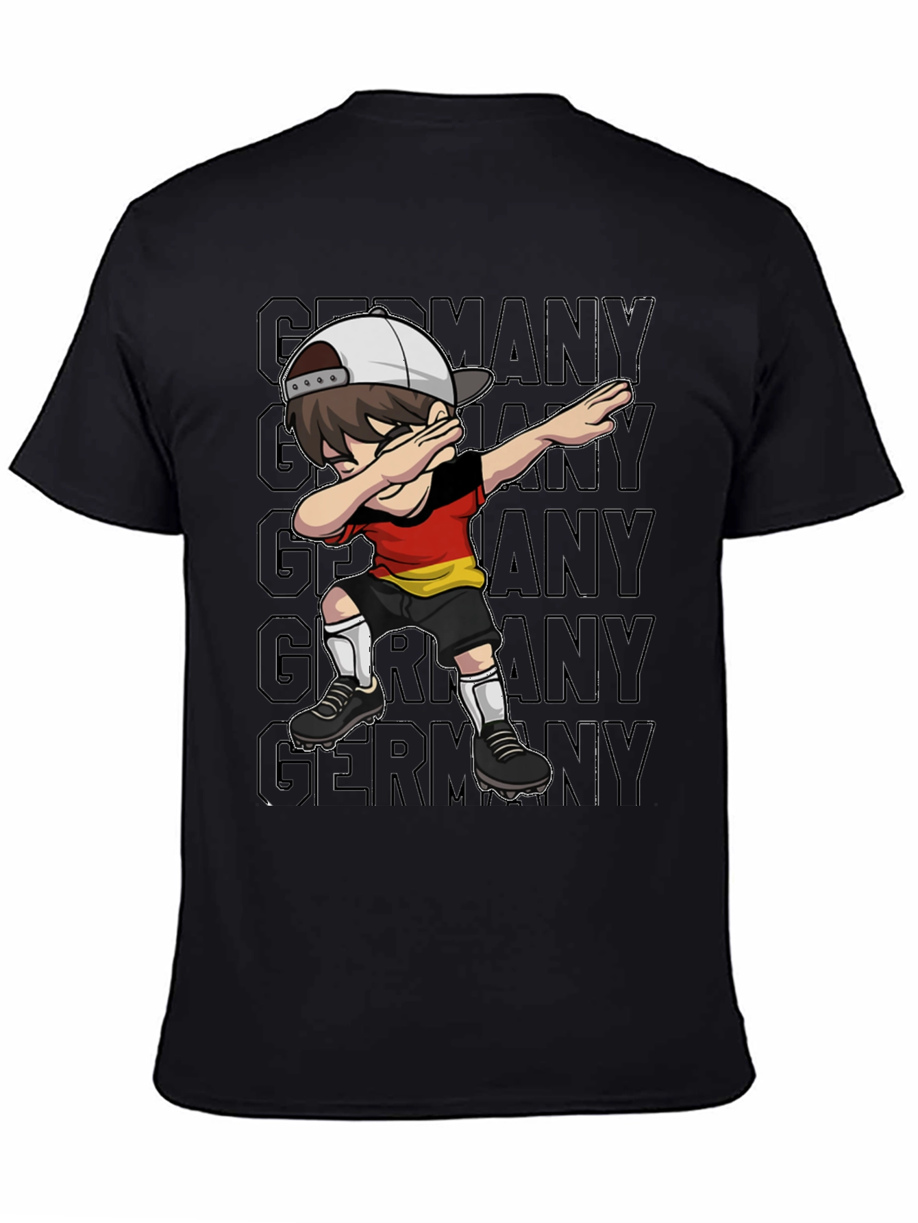 Black Germany Dabbing Soccer Player T-Shirt view 4
