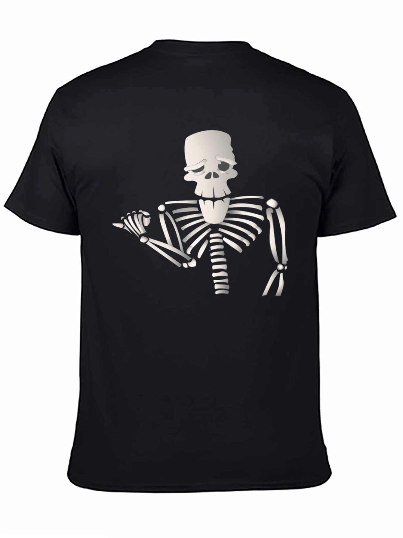 Black Humorous Skeleton Graphic Tee - Black view 4