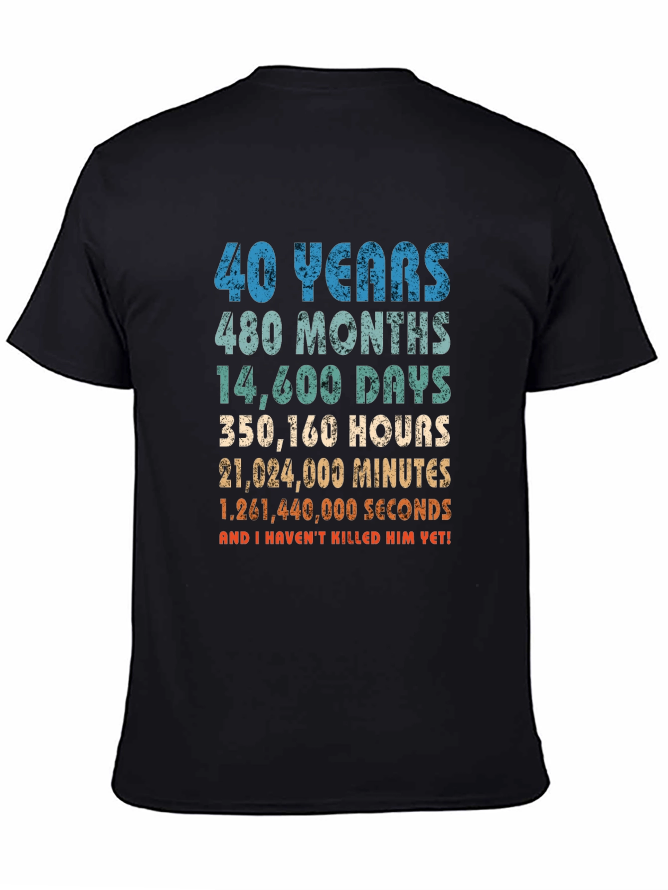 Black Funny 40th Anniversary Husband T-Shirt view 4