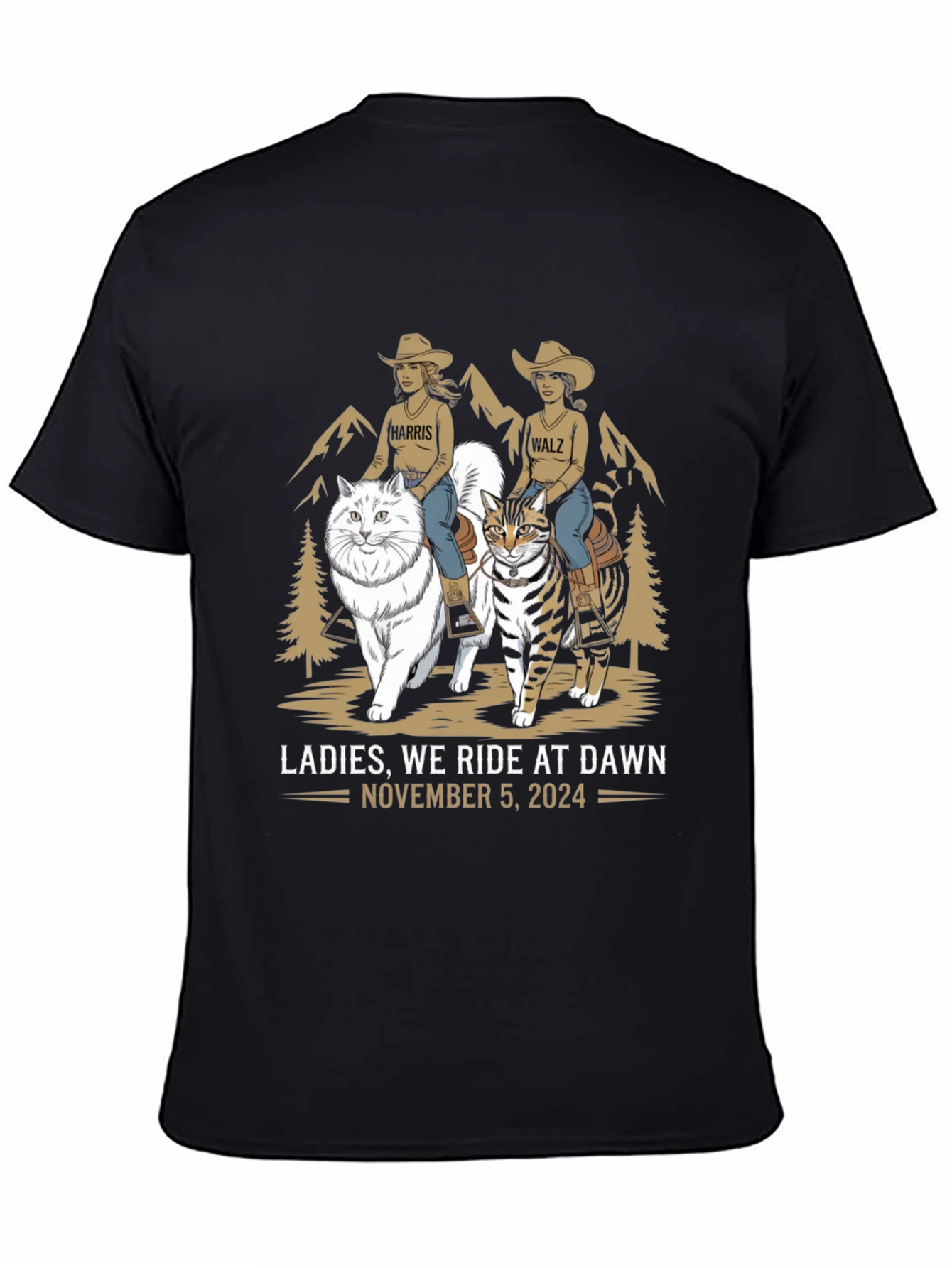 Black Ladies We Ride At Dawn T-Shirt view 4
