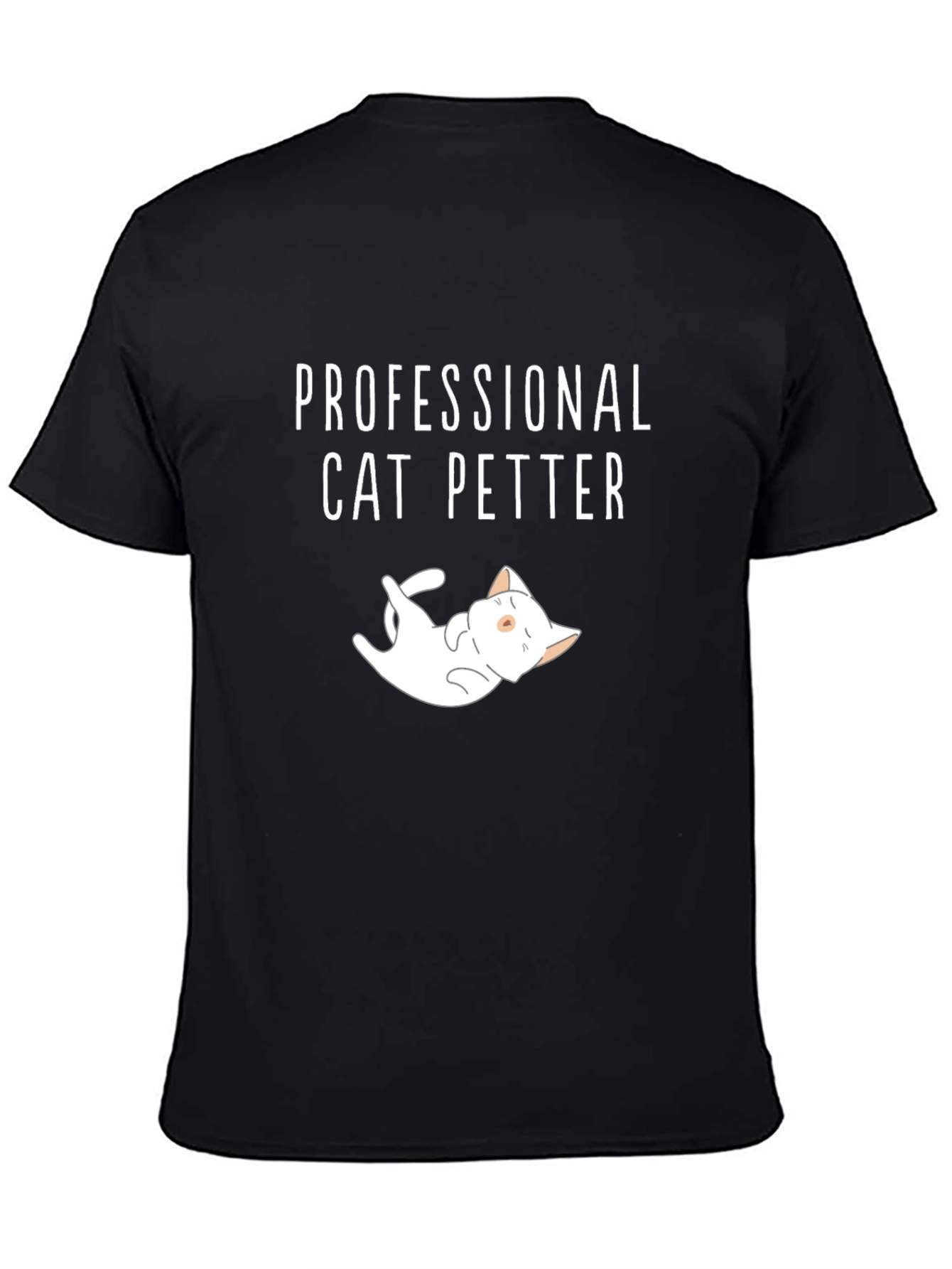 Black Professional Cat Petter Funny Graphic T-Shirt view 4
