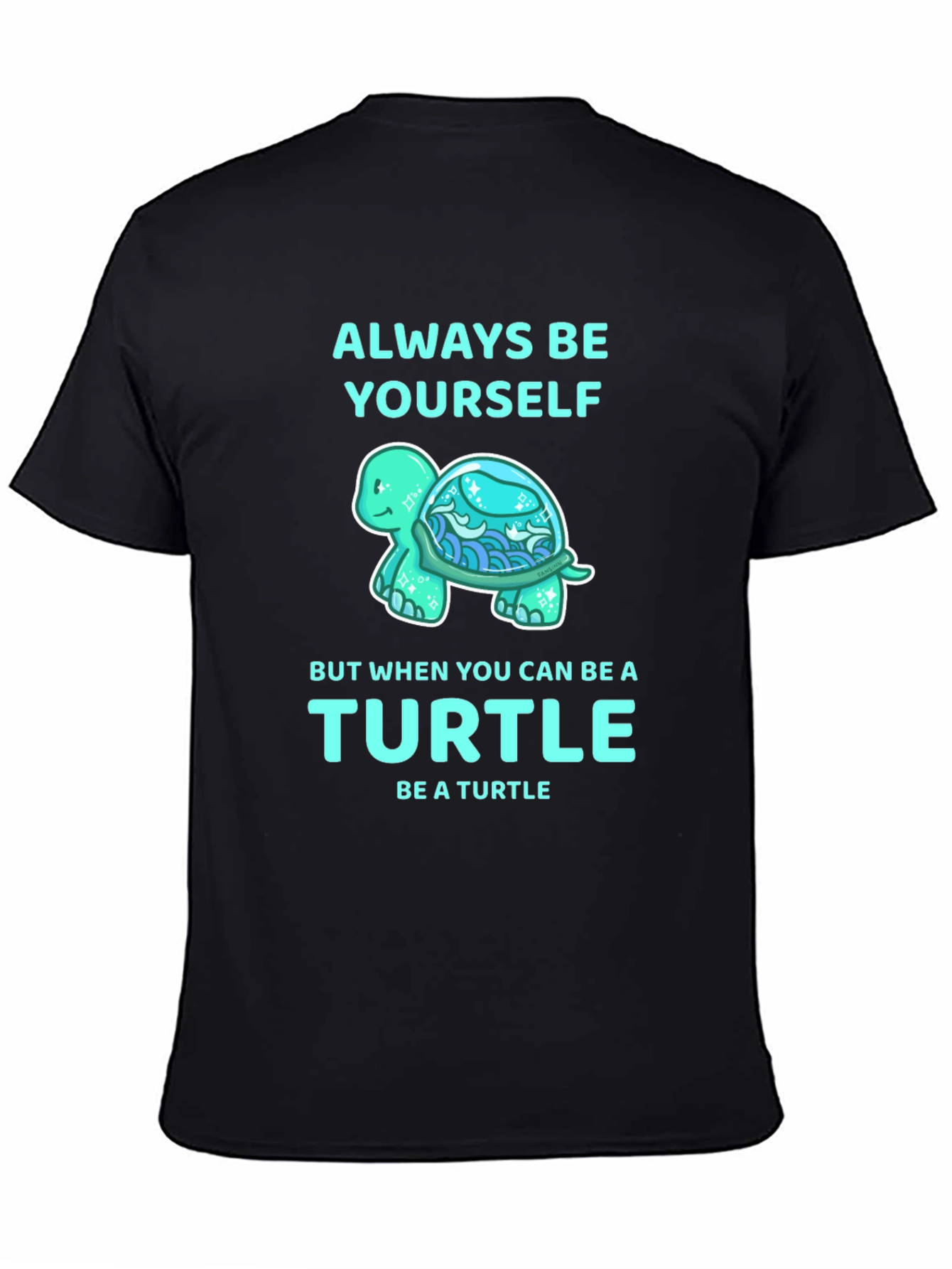 Black Always Be Yourself Turtle Graphic Tee view 4