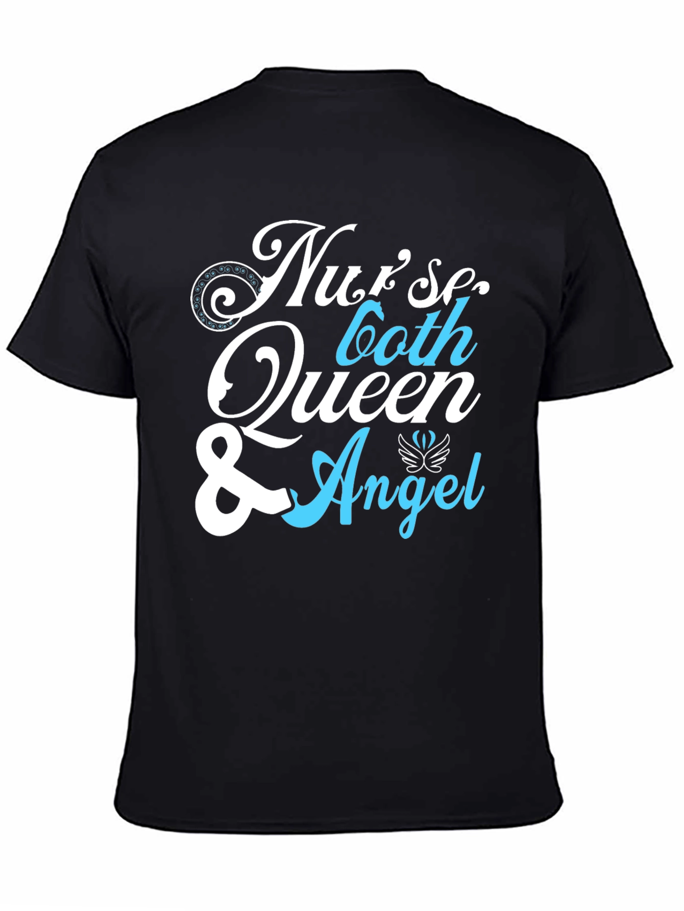 Black Nurse Queen & Angel Graphic T-Shirt - Unisex view 4