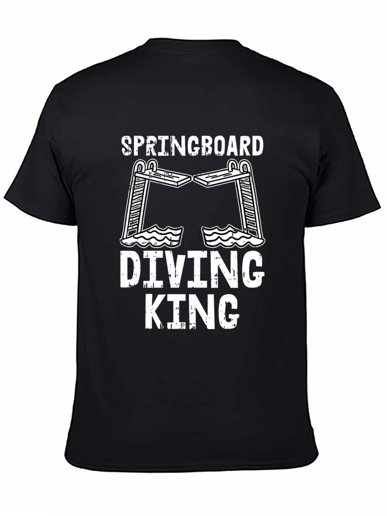 Black Springboard Diving King Graphic T-Shirt view 4