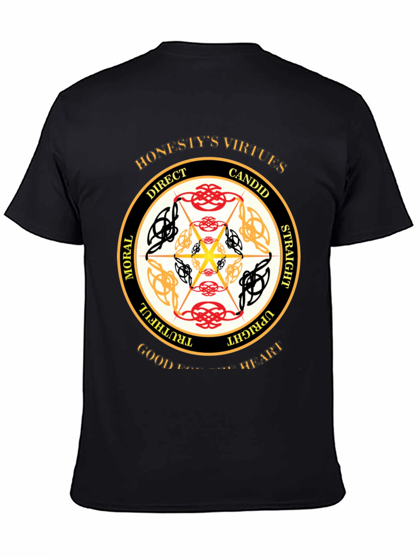 Black Honesty's Virtues Graphic Tee - Moral Upright Shirt view 4