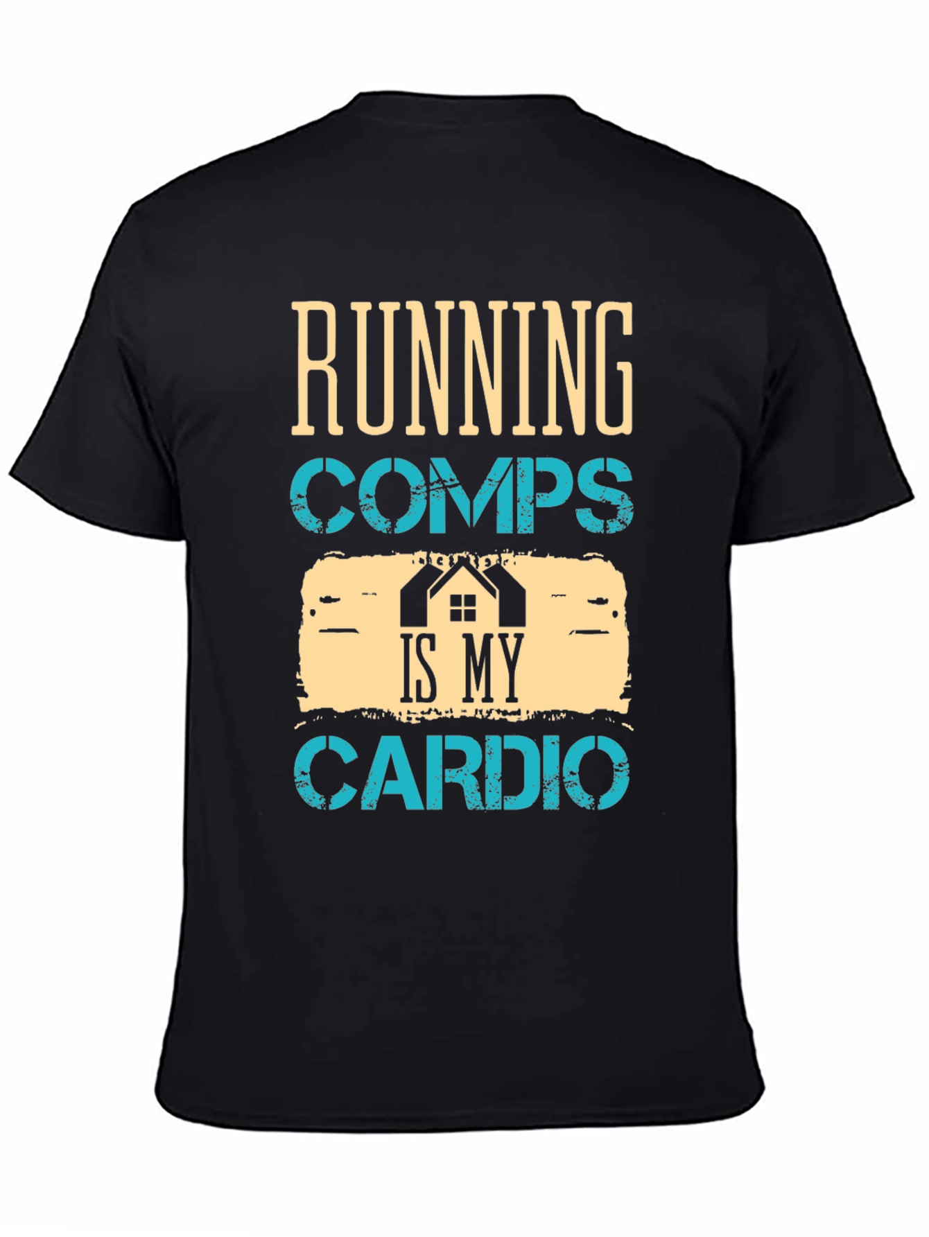 Black Running Comps Is My Cardio Graphic T-Shirt view 4