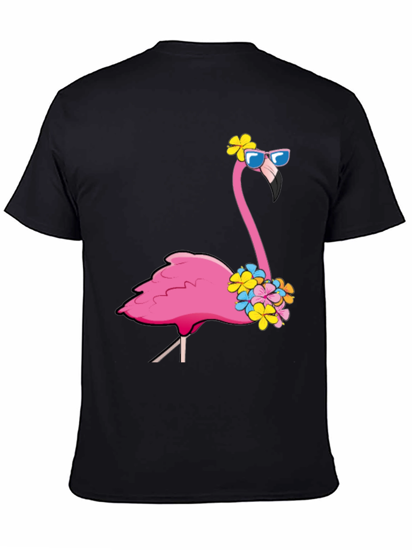 Black Cool Flamingo T-Shirt - Summer Vibes view 4