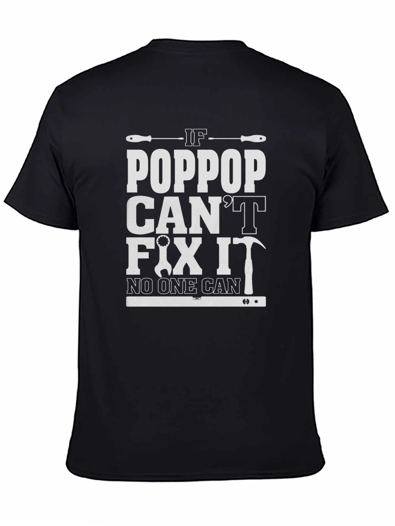 Black Poppop Can Fix It T-Shirt view 4